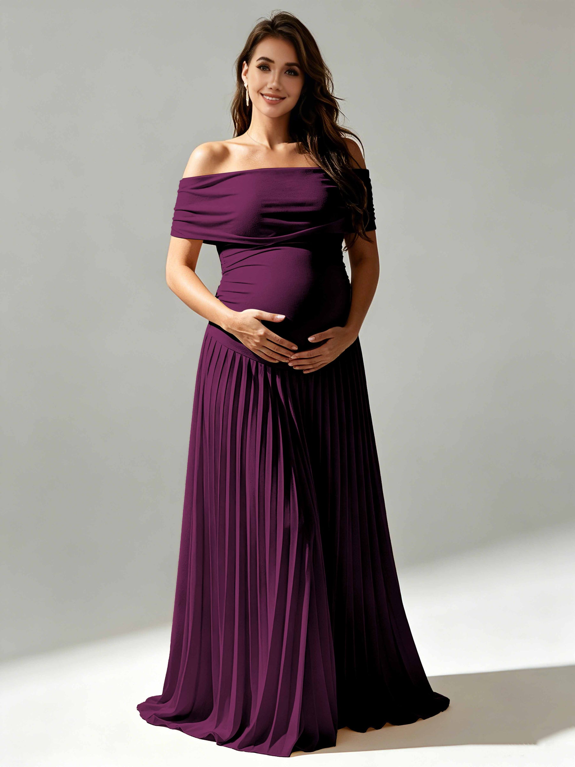 Off The Shoulder Spandex Maternity Dresses for Photoshoot