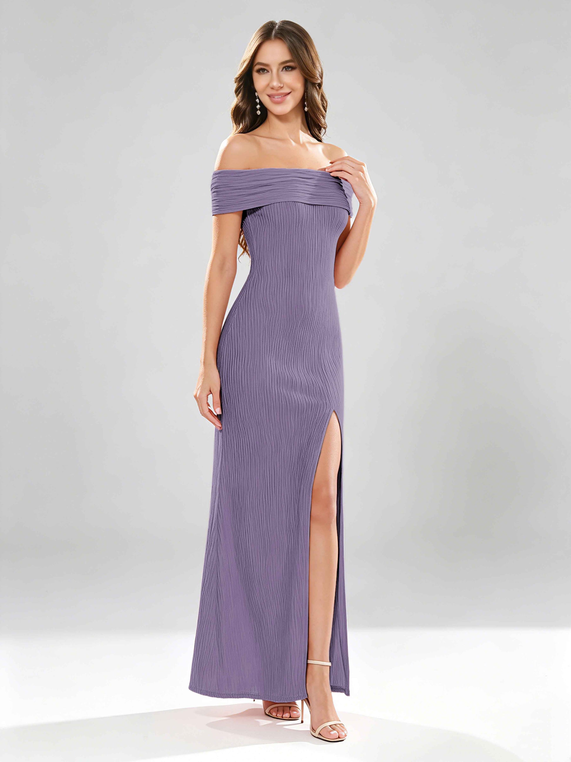 Off The Shoulder Backless Wedding Guest Formal Evening Dresses