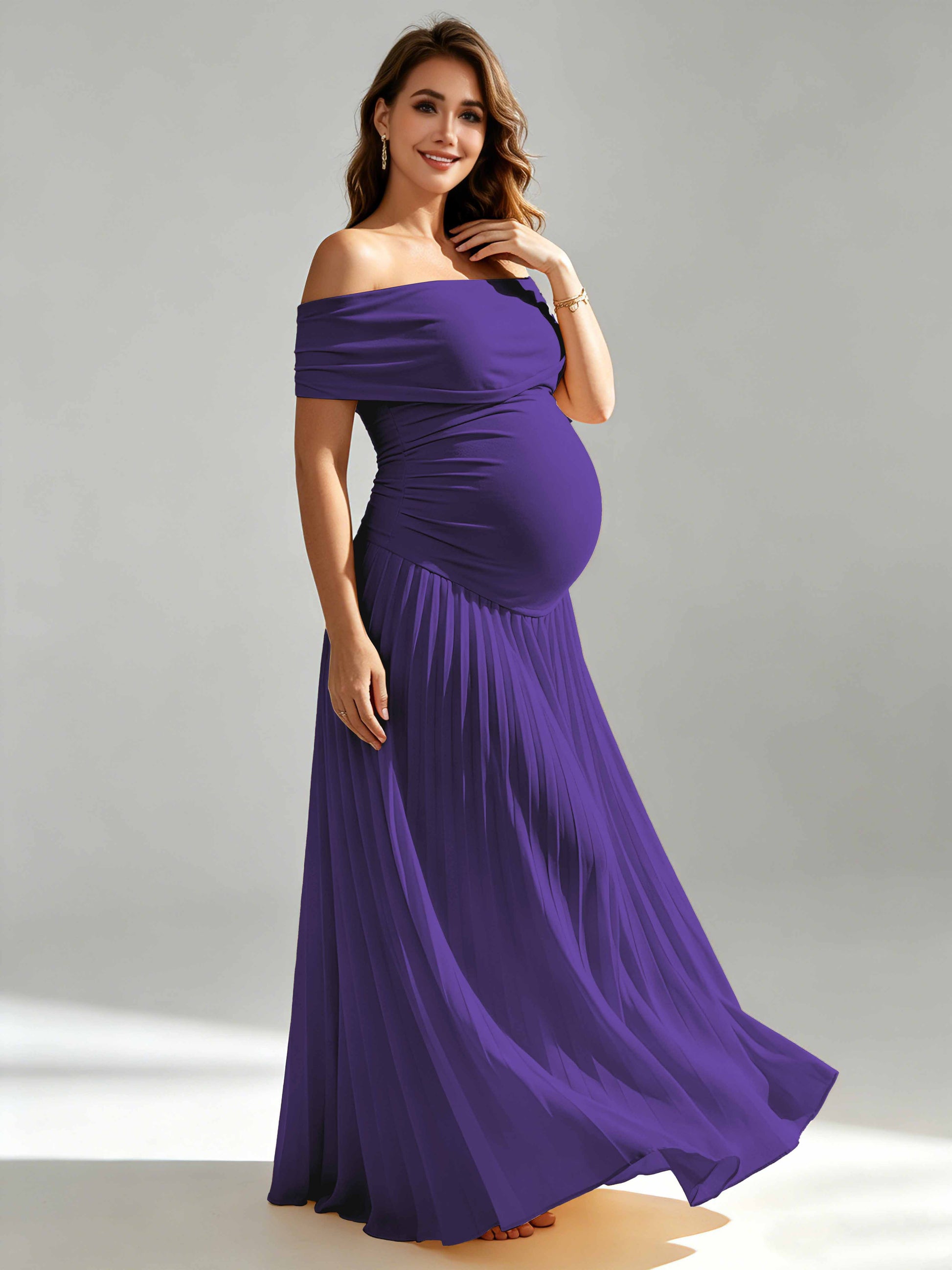 Off The Shoulder Spandex Maternity Dresses for Photoshoot