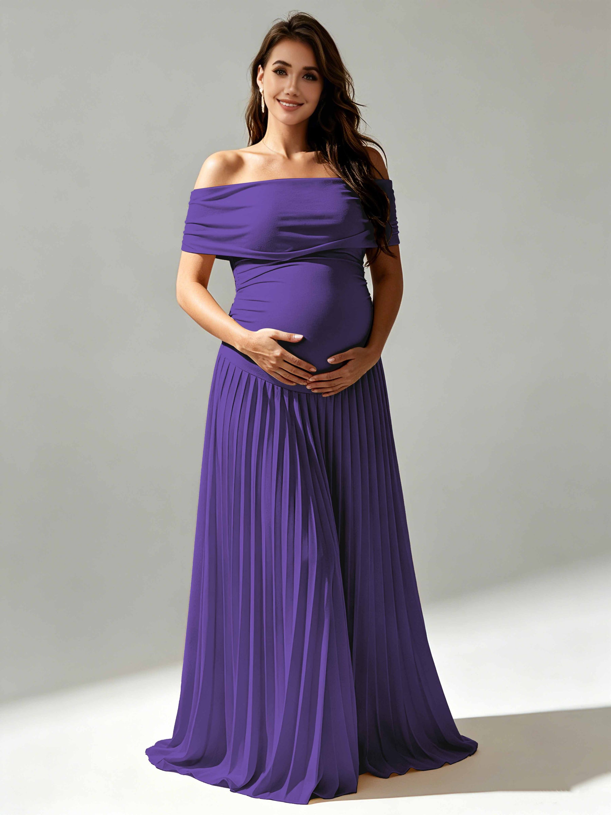 Off The Shoulder Spandex Maternity Dresses for Photoshoot