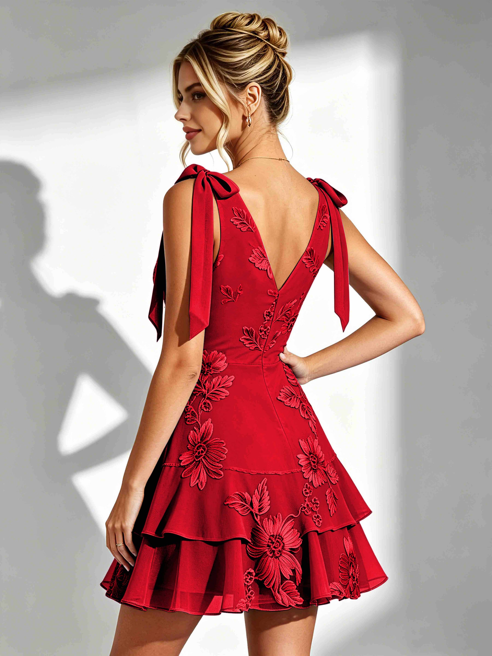 Embroidery Mesh Homecoming Dresses for Teen Formal Party Gown