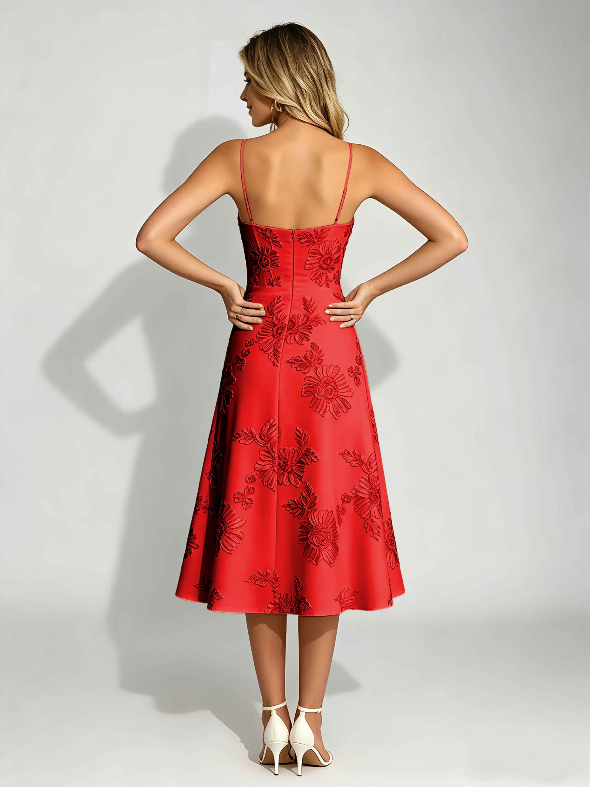 Embroidery Prom Dresses for Women Spaghetti Straps Formal Dress