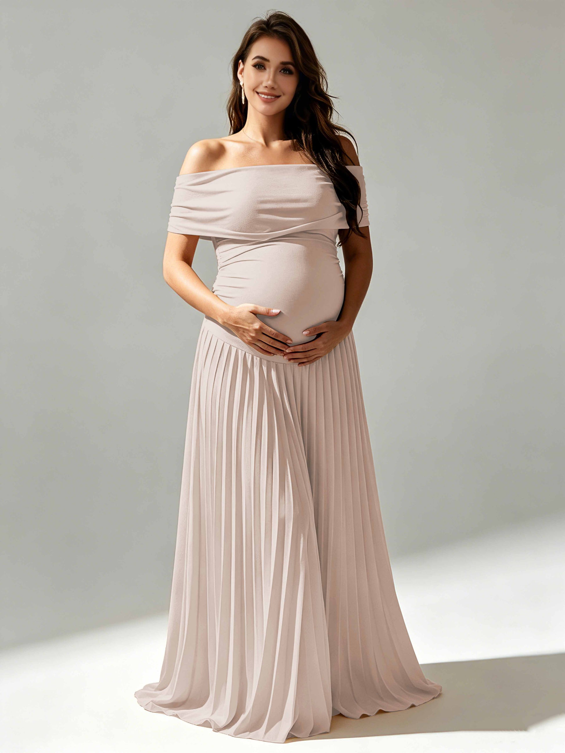 Off The Shoulder Spandex Maternity Dresses for Photoshoot