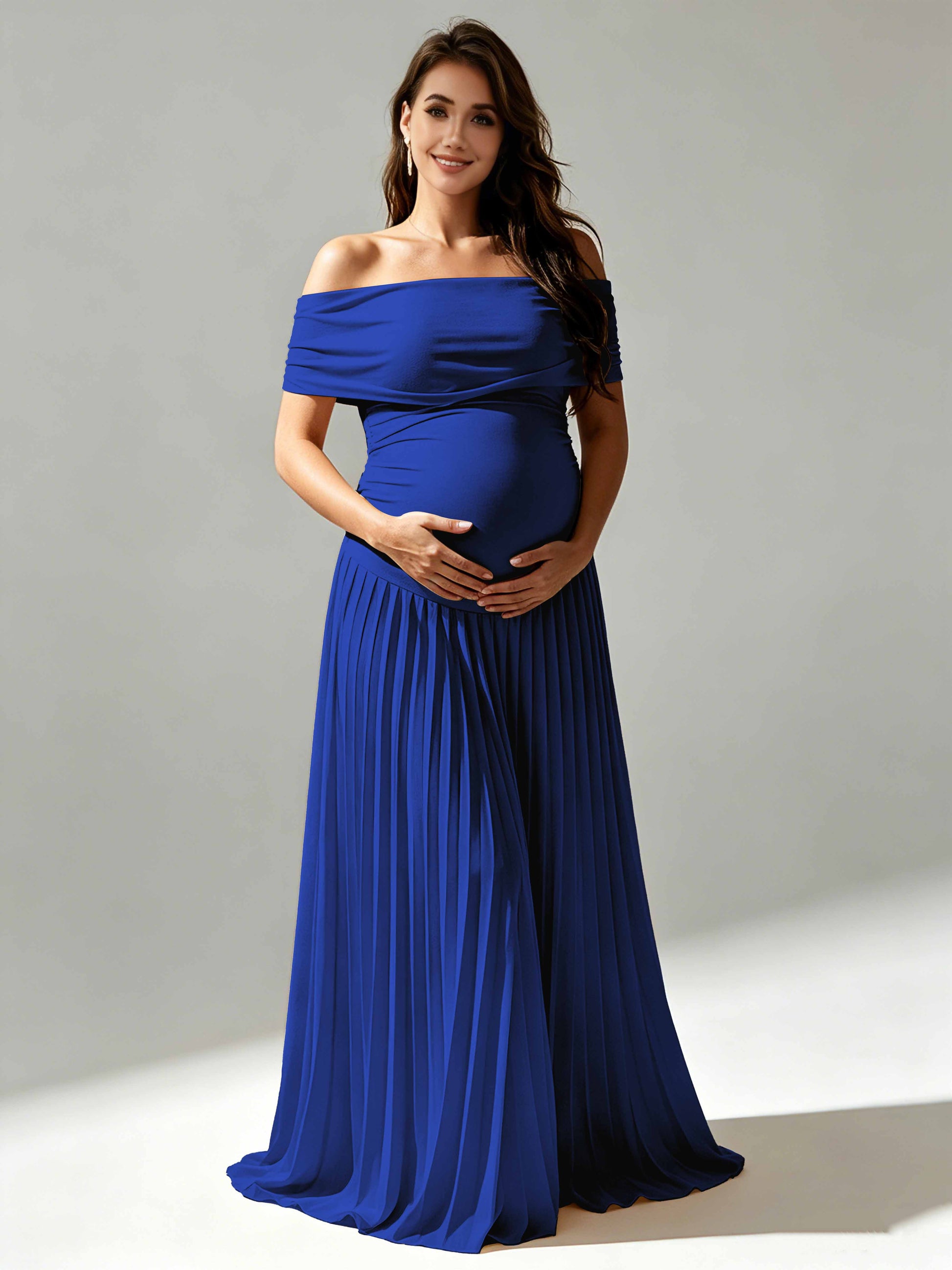 Off The Shoulder Spandex Maternity Dresses for Photoshoot