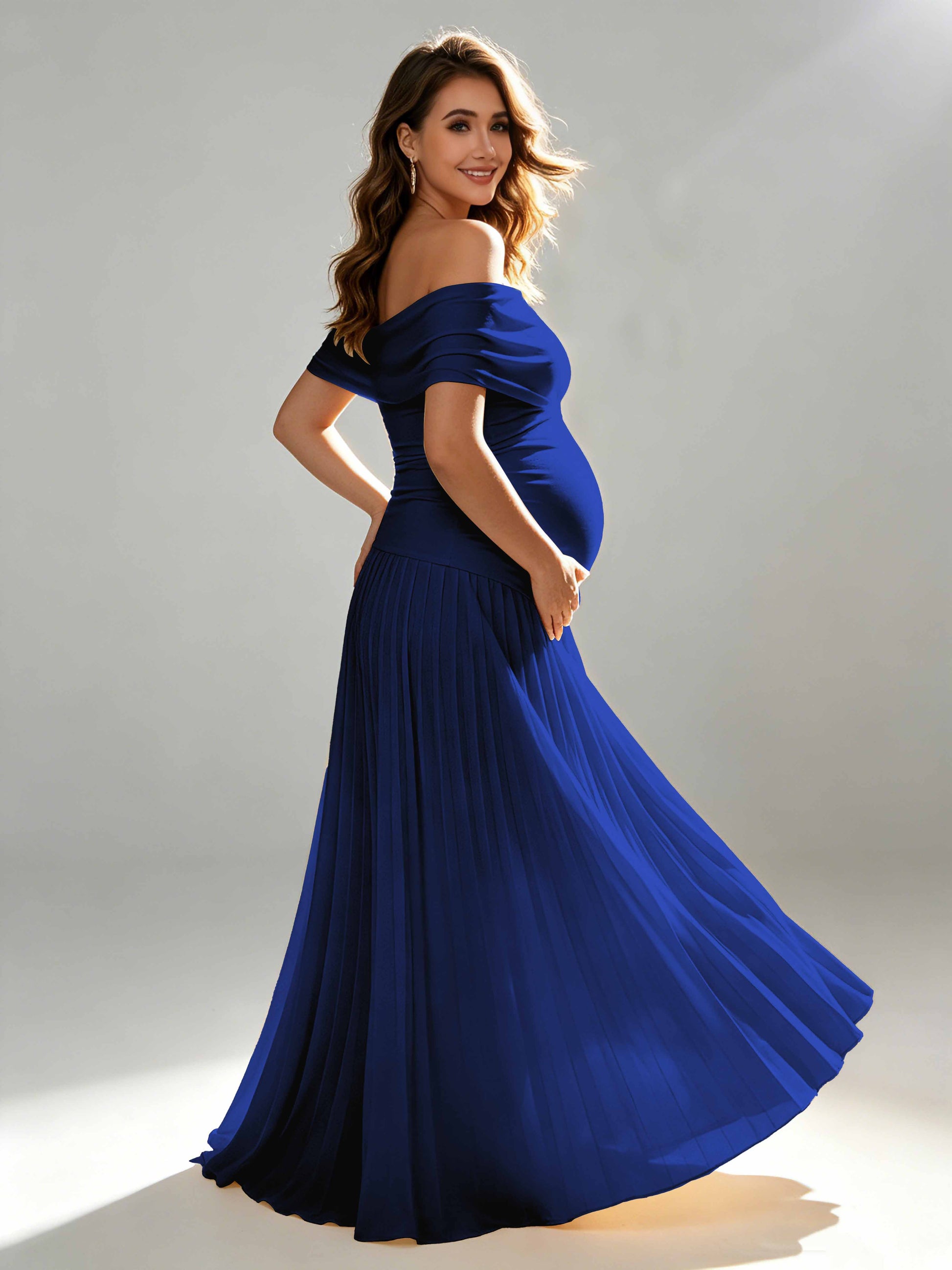 Off The Shoulder Spandex Maternity Dresses for Photoshoot