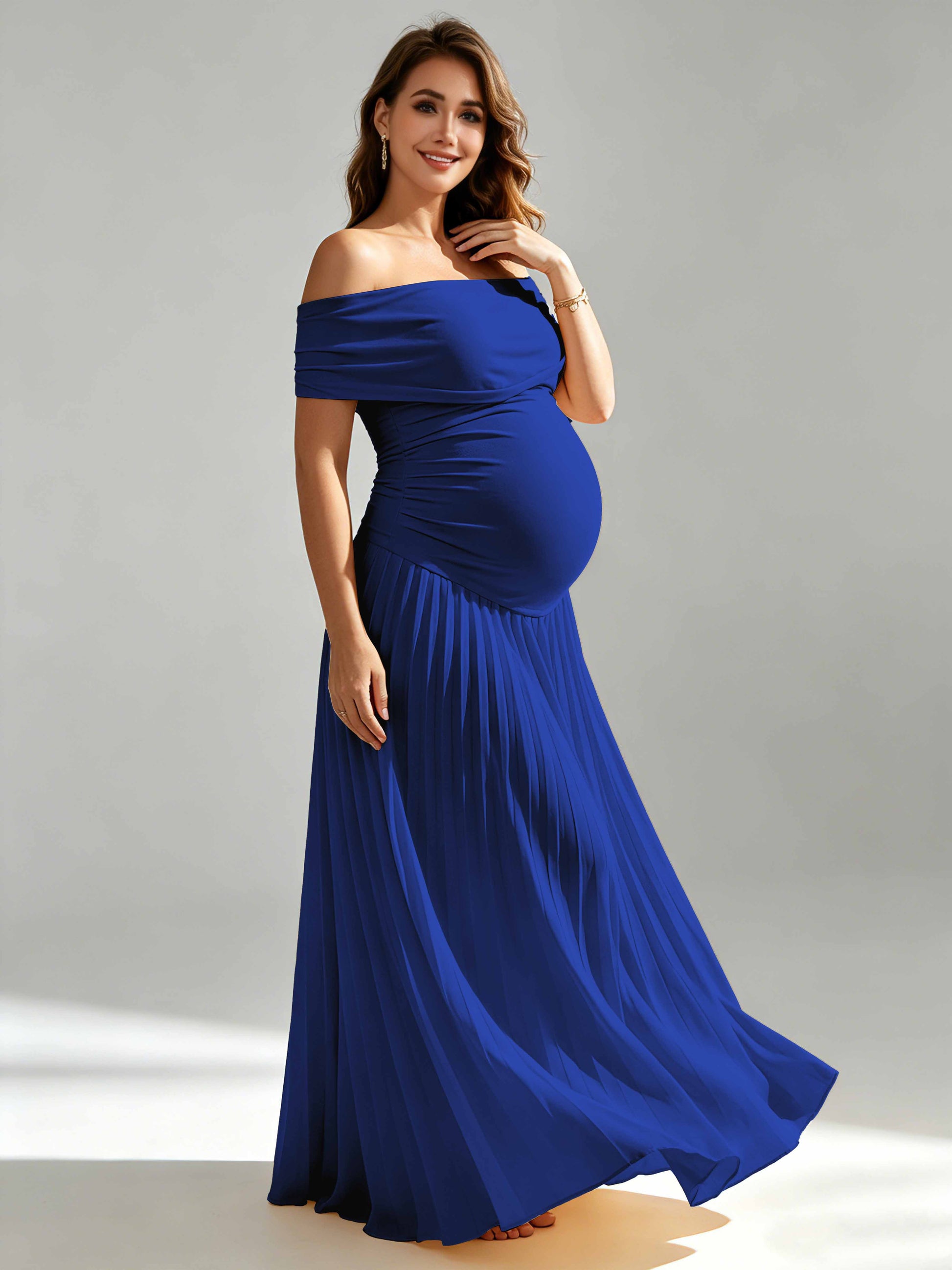 Off The Shoulder Spandex Maternity Dresses for Photoshoot