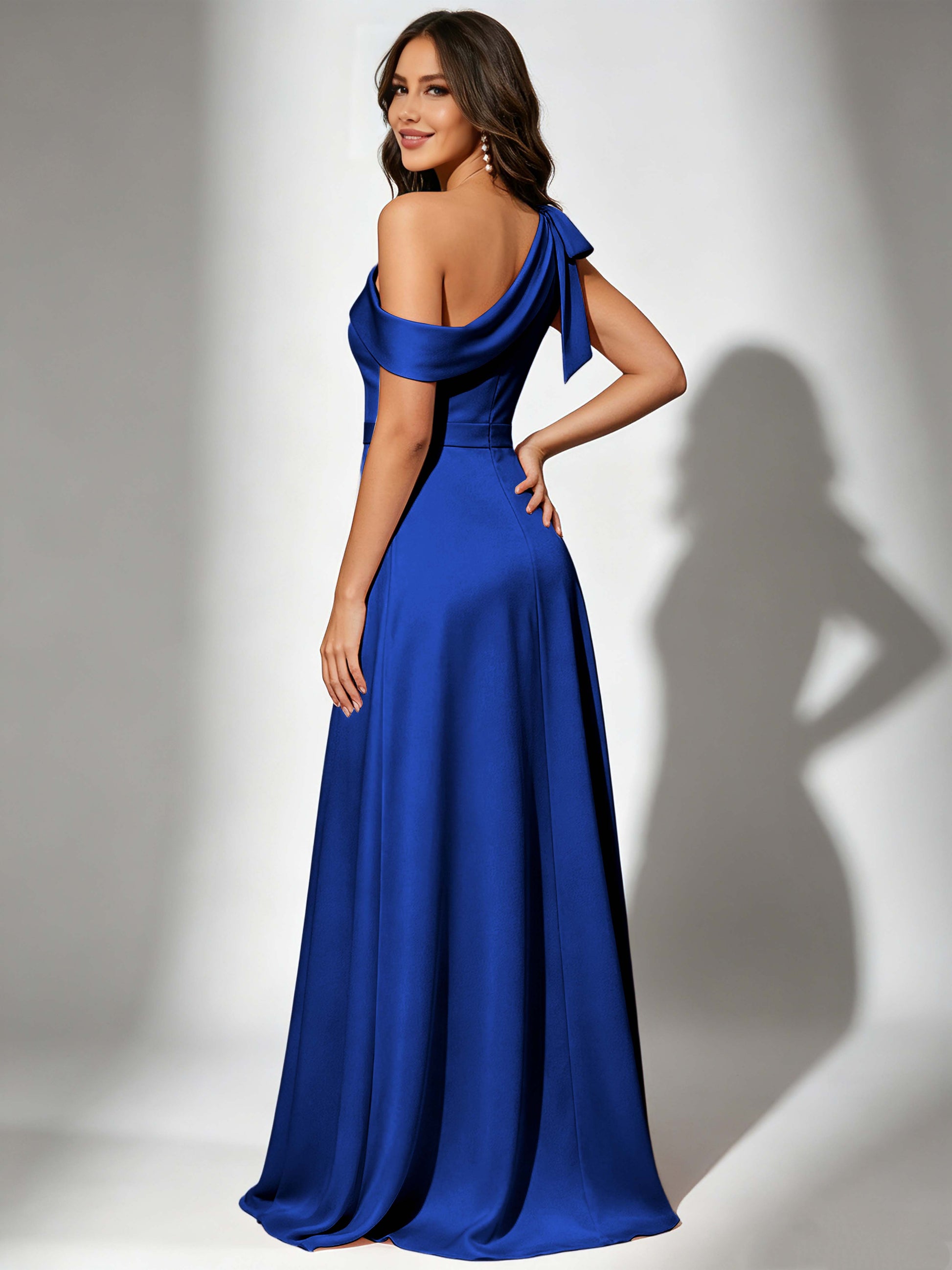 Satin One Shoulder Floor Length Bridesmaid Dresses