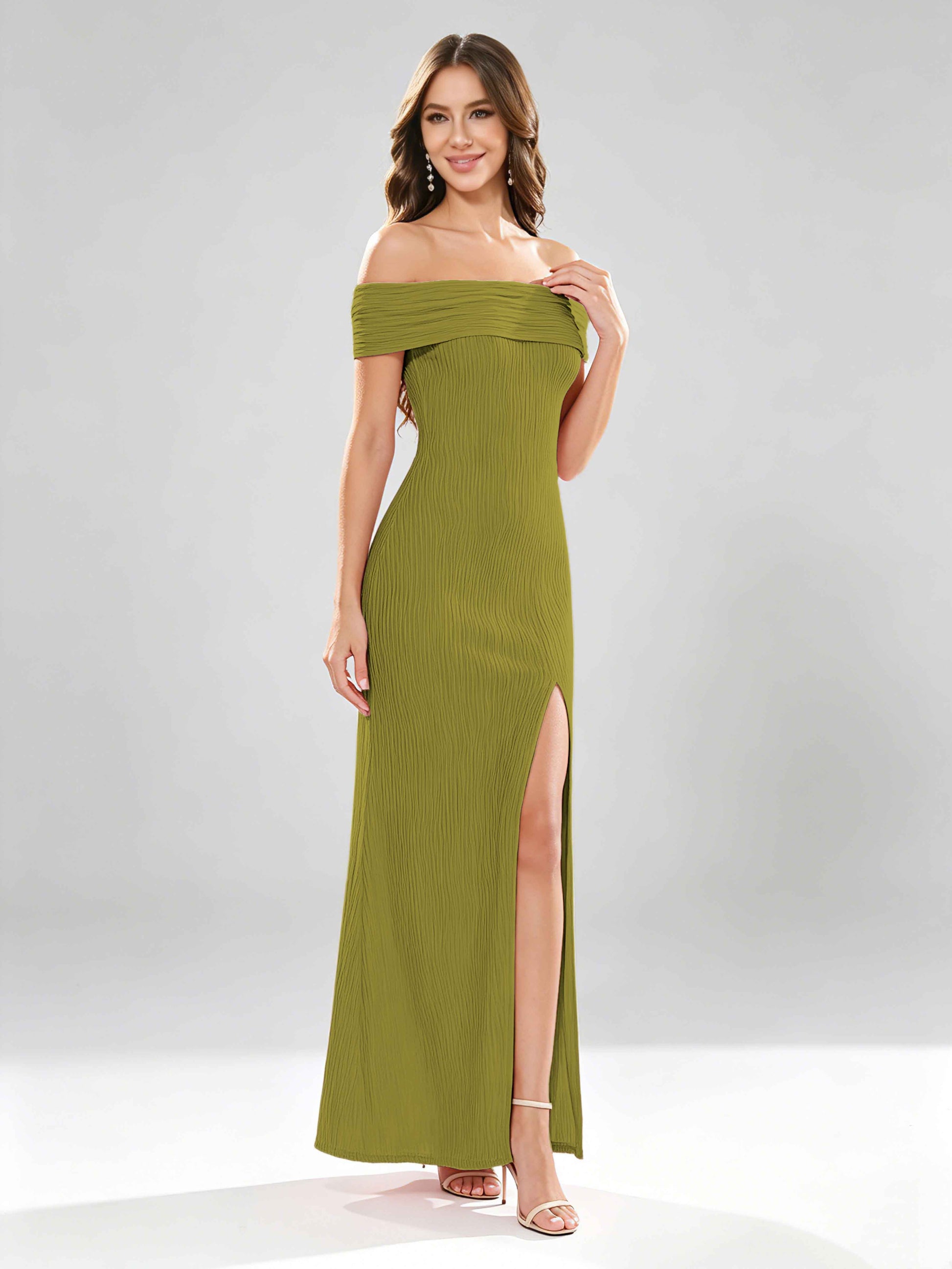 Off The Shoulder Backless Wedding Guest Formal Evening Dresses