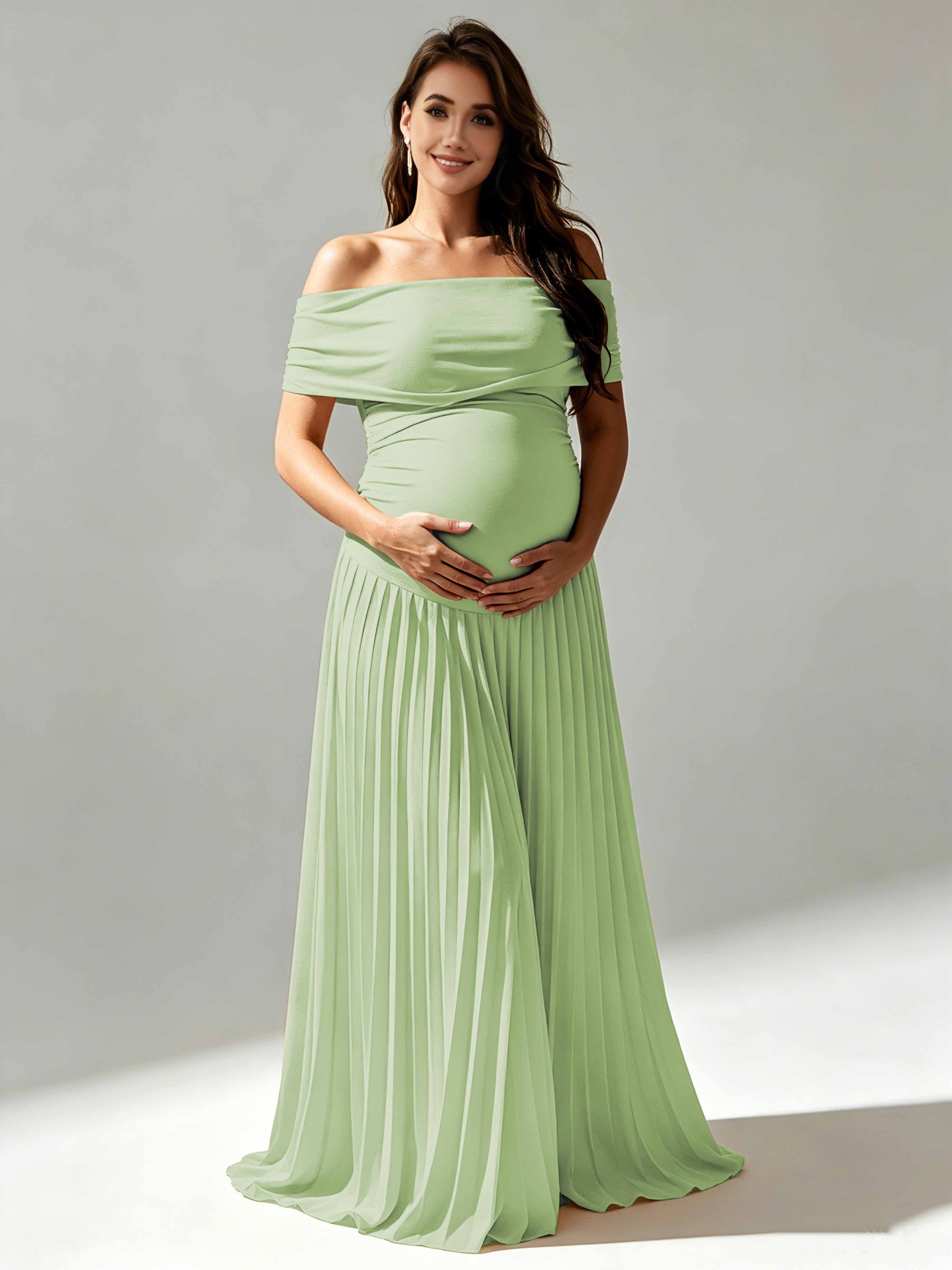Off The Shoulder Spandex Maternity Dresses for Photoshoot