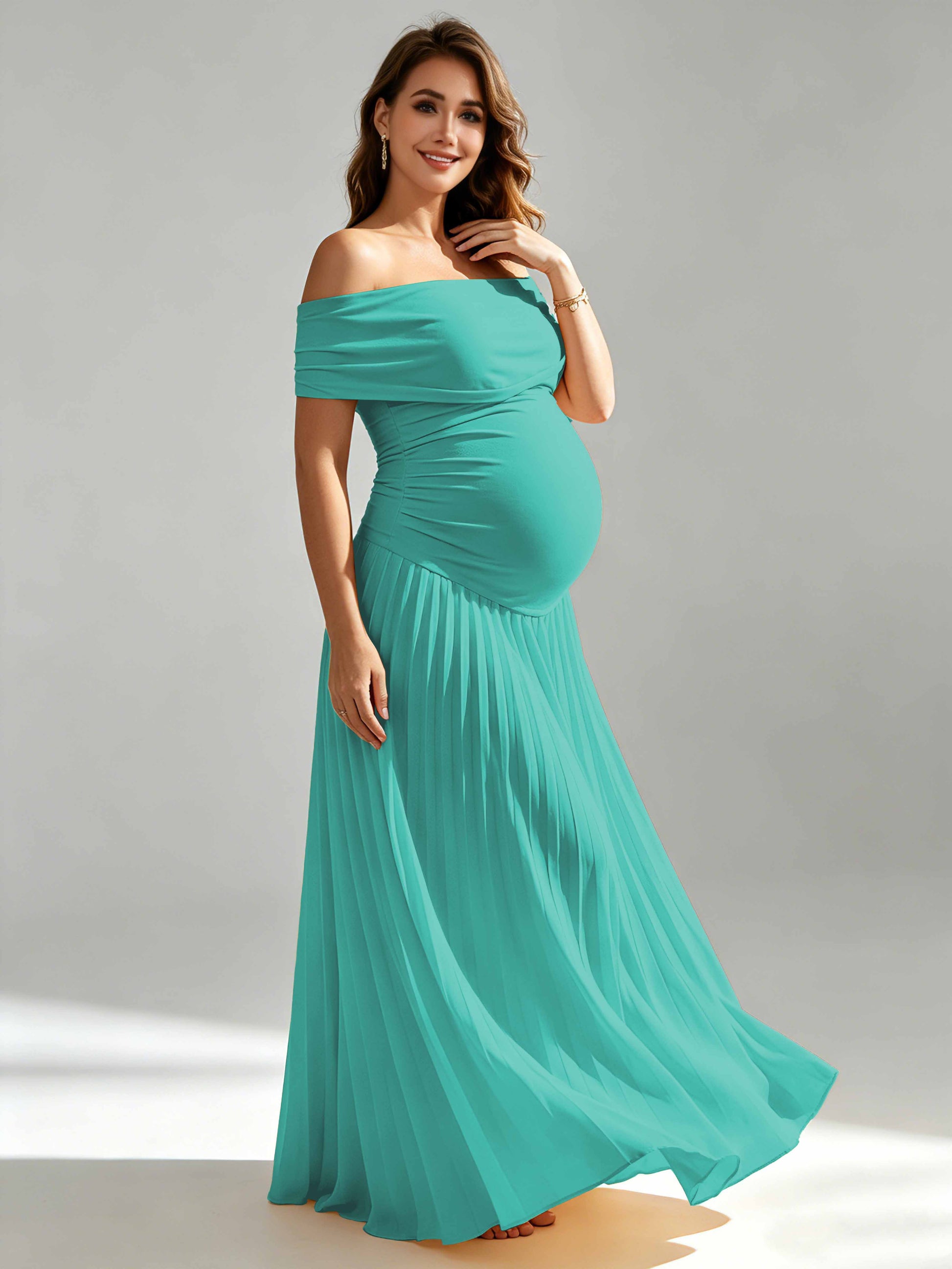Off The Shoulder Spandex Maternity Dresses for Photoshoot
