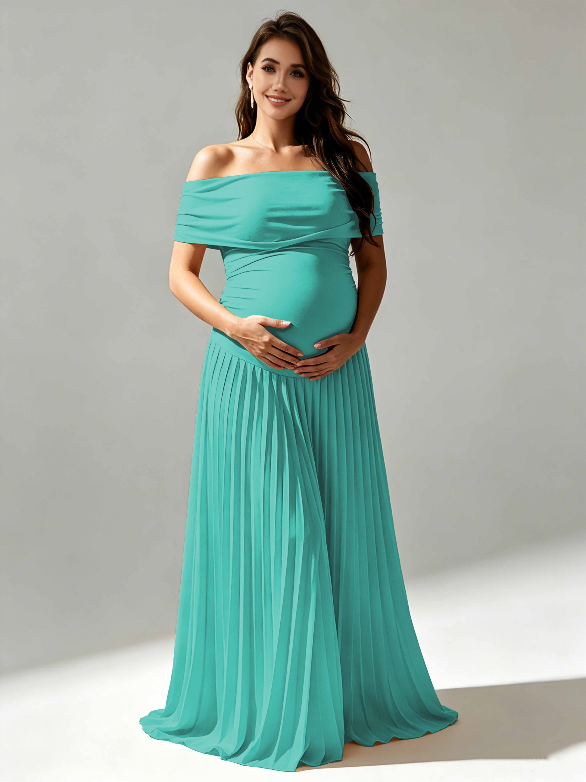 Off The Shoulder Spandex Maternity Dresses for Photoshoot