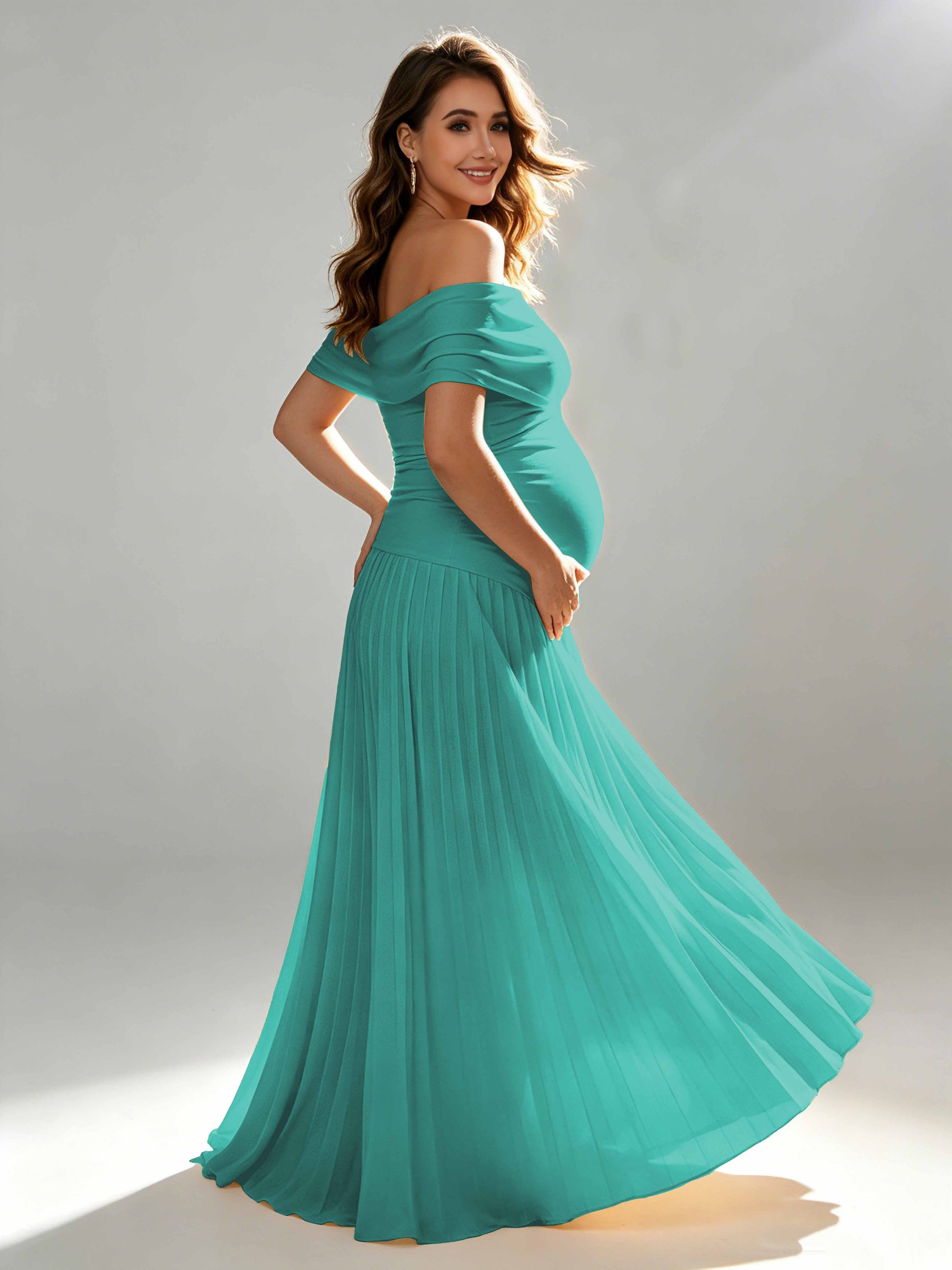 Off The Shoulder Spandex Maternity Dresses for Photoshoot