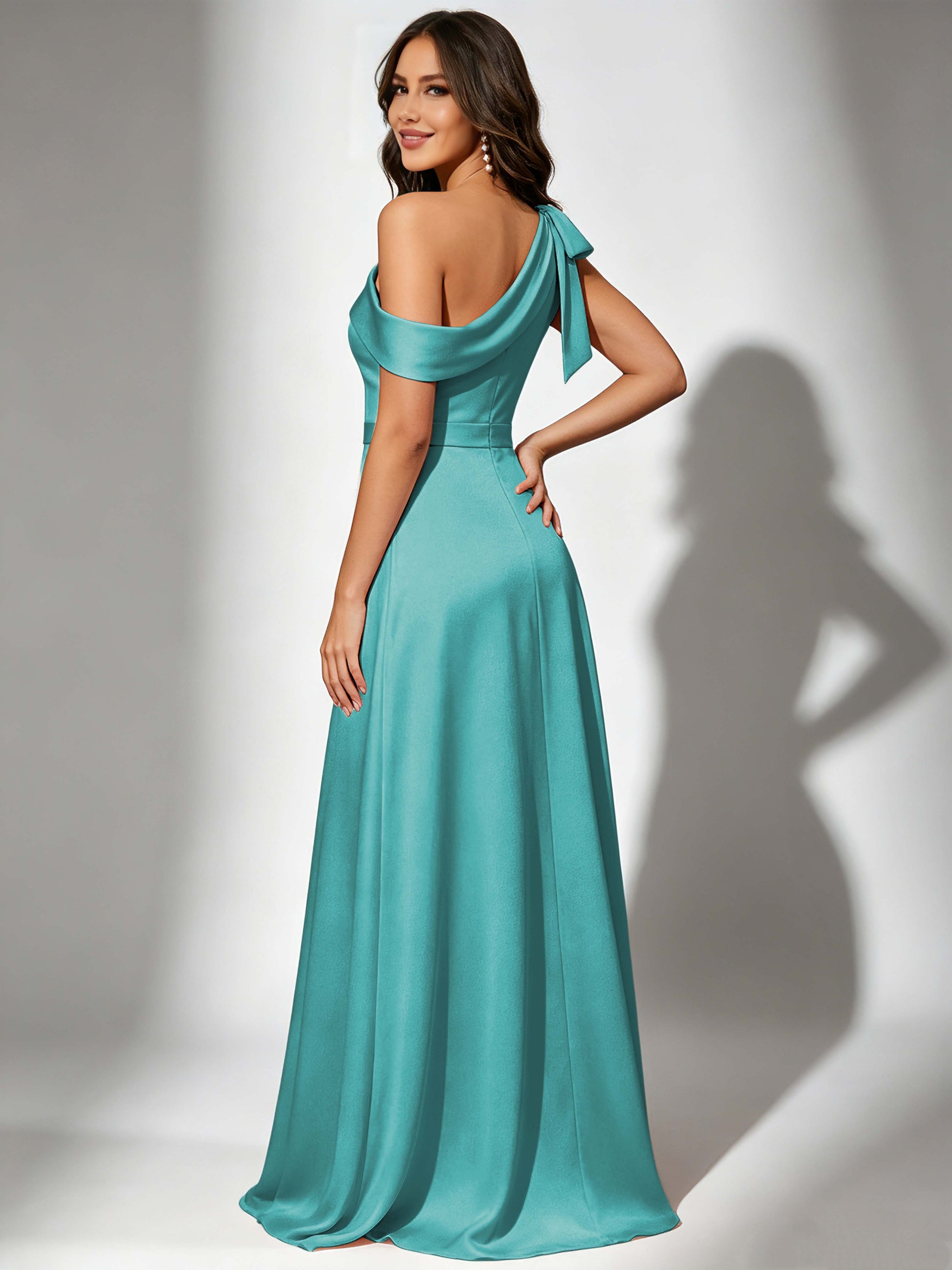 Satin One Shoulder Floor Length Bridesmaid Dresses