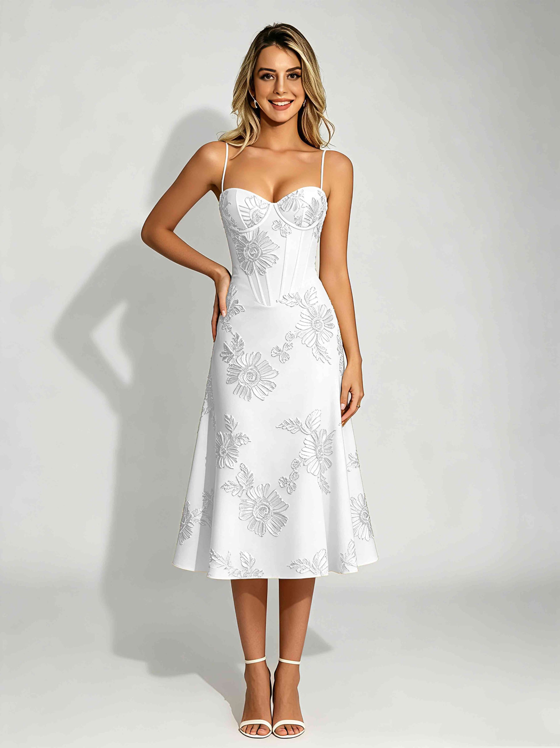 Embroidery Prom Dresses for Women Spaghetti Straps Formal Dress