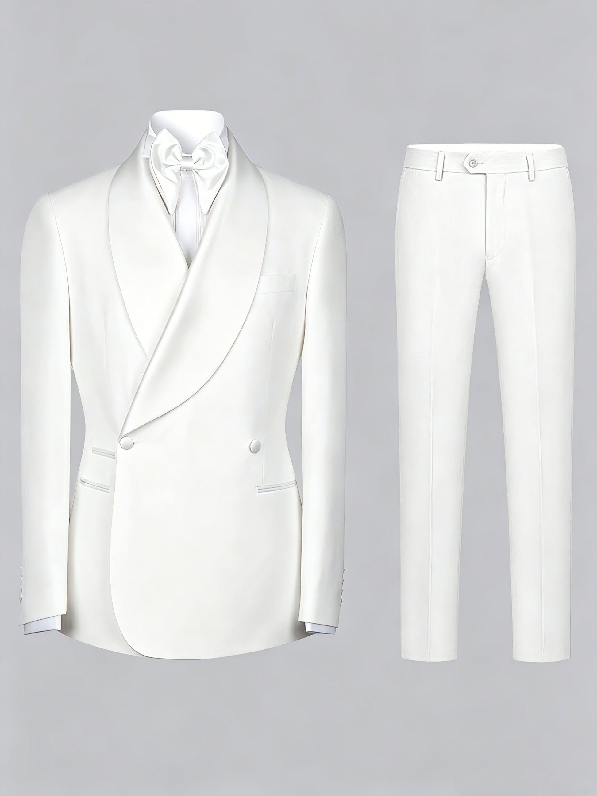 Men's Shawl Lapel 2 Pieces Wrap Slim Fit Suit for Wedding