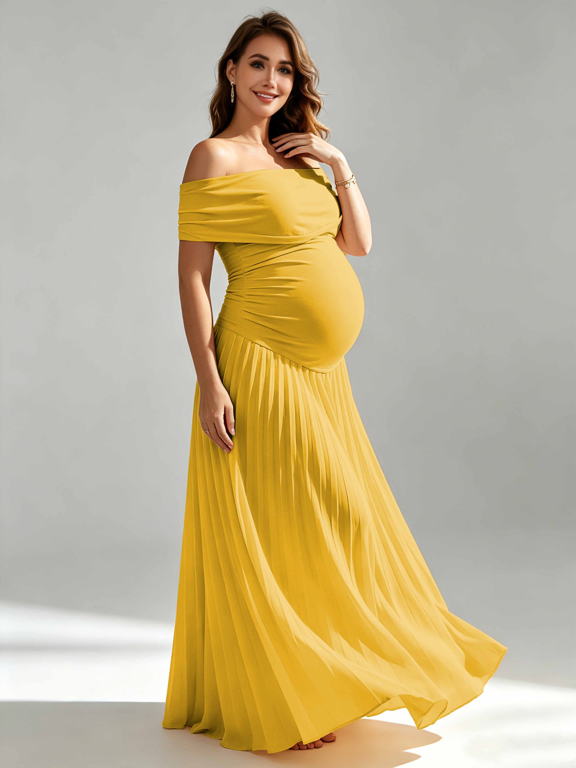Off The Shoulder Spandex Maternity Dresses for Photoshoot