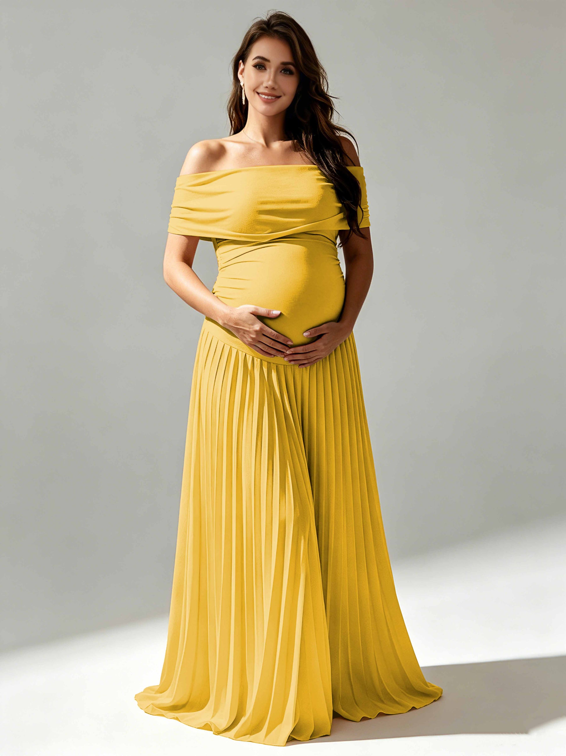 Off The Shoulder Spandex Maternity Dresses for Photoshoot