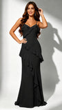 Chiffon Spaghetti Straps Ruffle Bridesmaid Dresses for Wedding