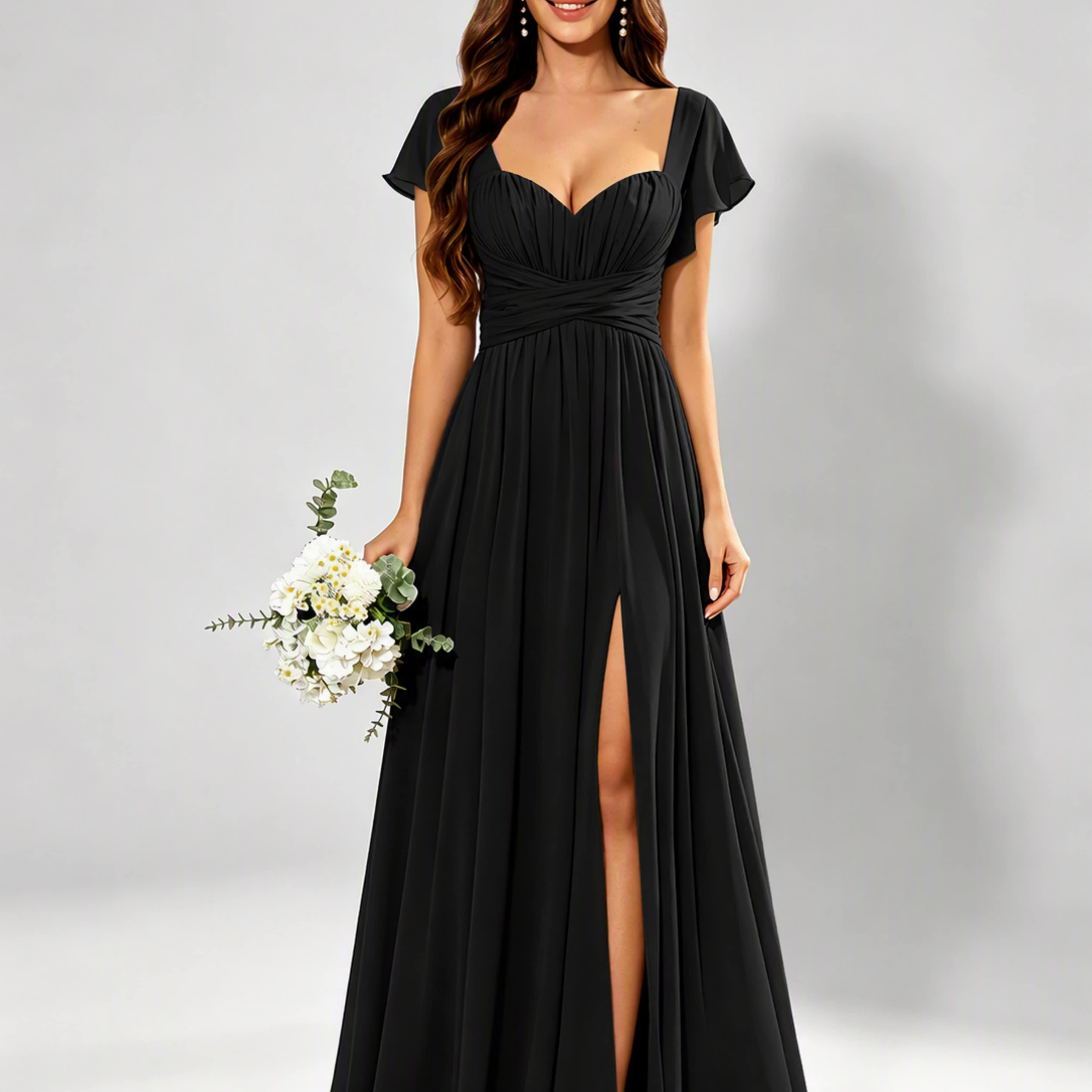 Chiffon Sweetheart Neck Empire Waist Bridesmaid Dresses