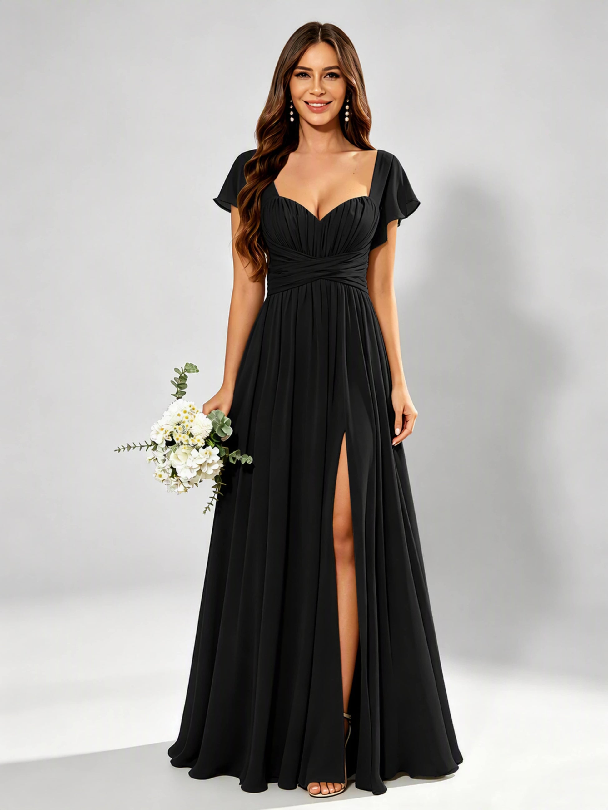 Chiffon Sweetheart Neck Empire Waist Bridesmaid Dresses