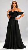 Off The Shoulder Ruffle Bridesmaid Dress Formal Evening Dresses
