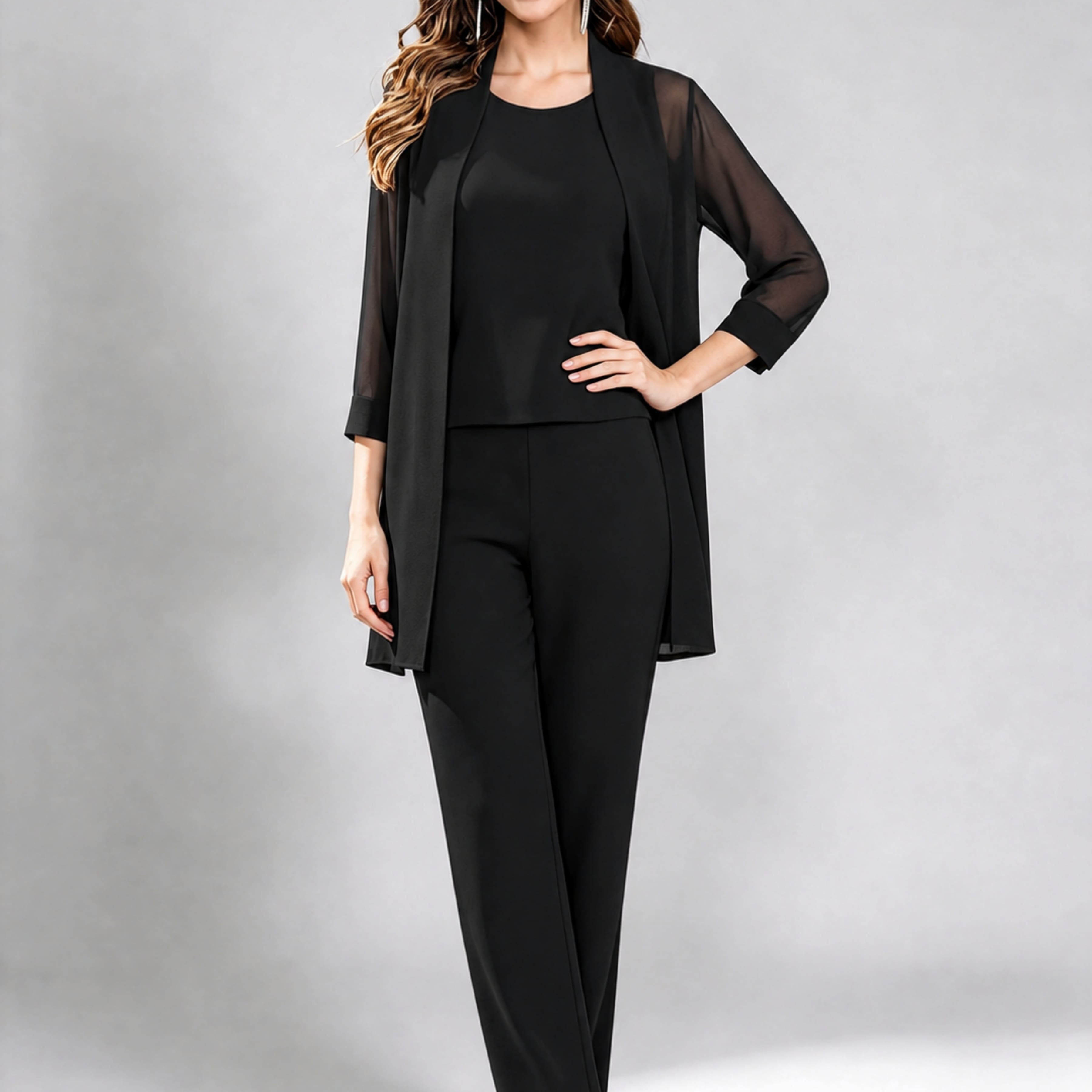 3 Pieces Mother of The Bride Pantsuits Formal Dressy Outfit