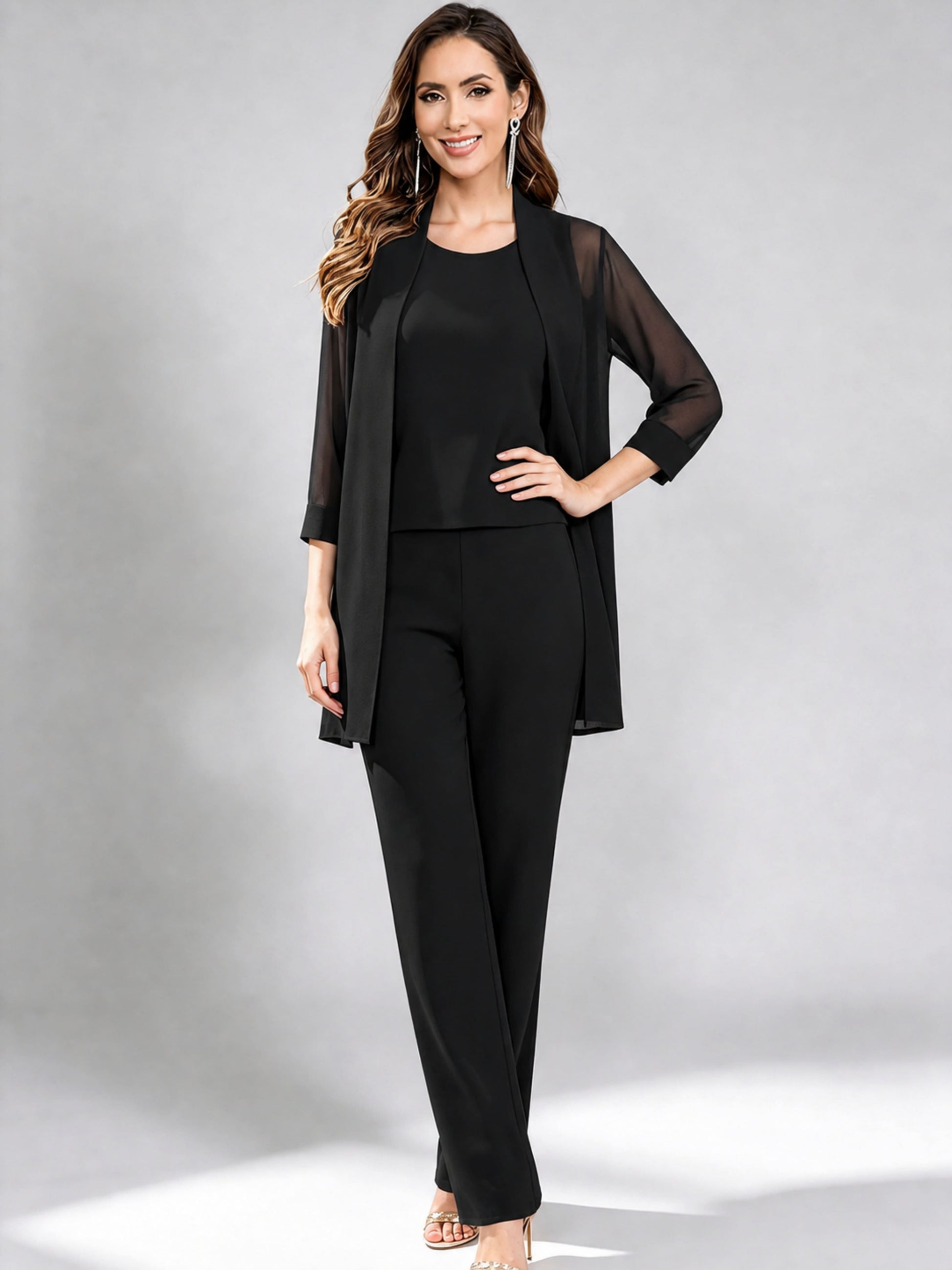 3 Pieces Mother of The Bride Pantsuits Formal Dressy Outfit