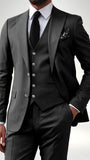 Elegant Men's 2 Button Solid 3 Pieces Formal Wedding Suits