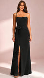 Spaghetti Straps Chiffon Bridesmaid Dress for Wedding with Belt