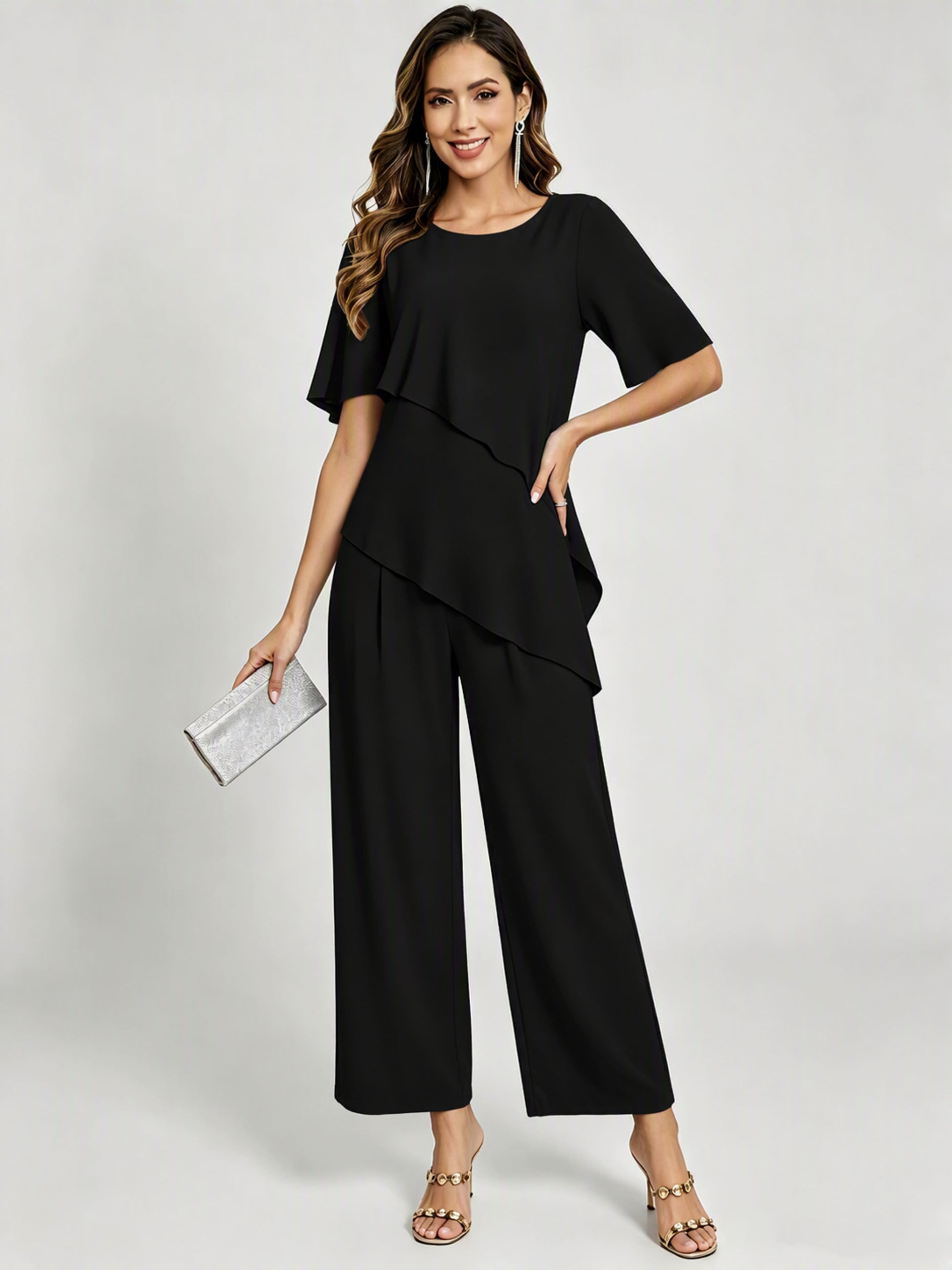 2 Pieces Mother of The Bride Pant Suits for Women Wedding