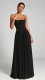 Spaghetti Straps Bridesmaid Dresses Chiffon Backless Wedding Guest Gown