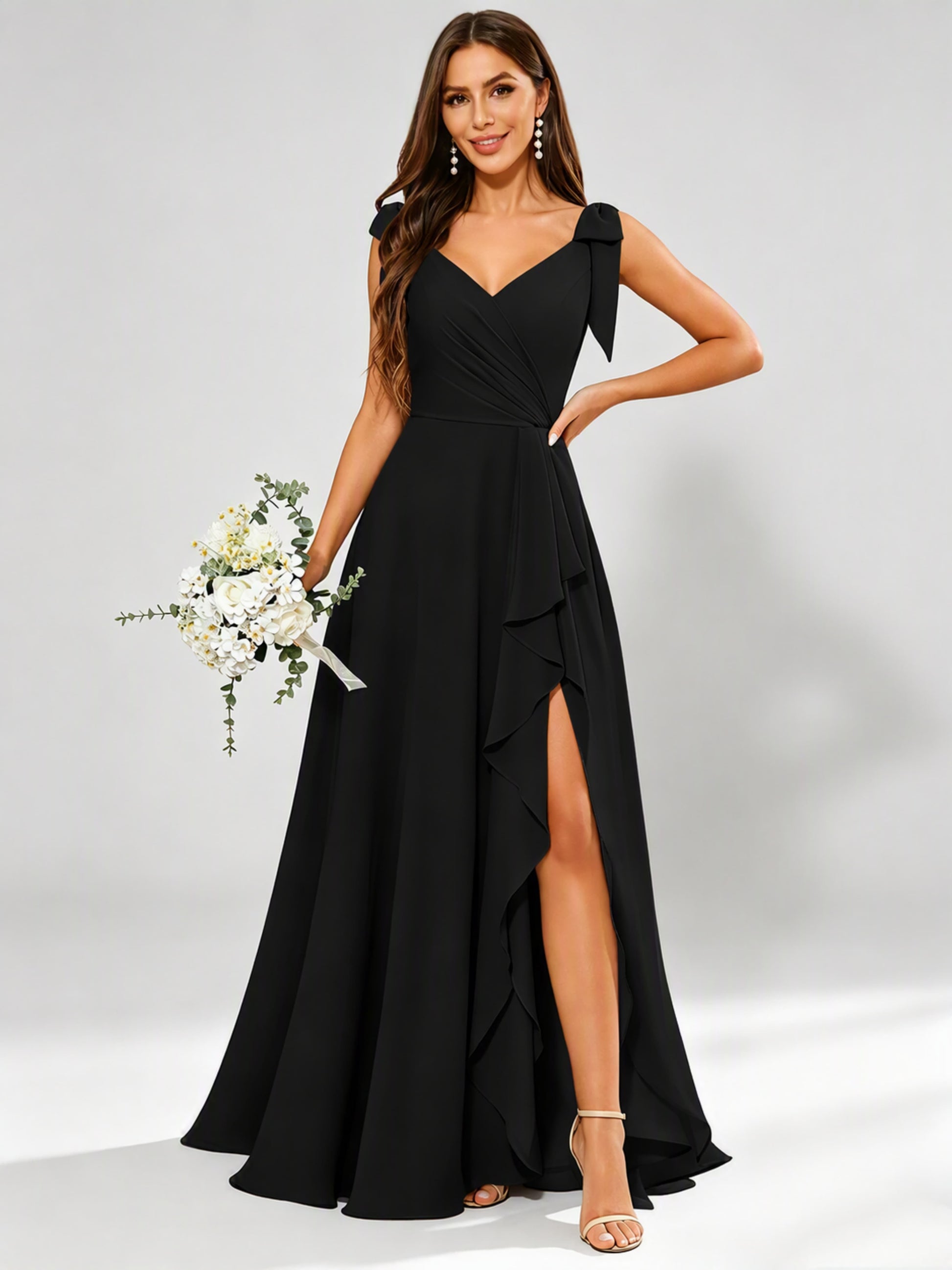 V-Neck Chiffon Bridesmaid Dresses