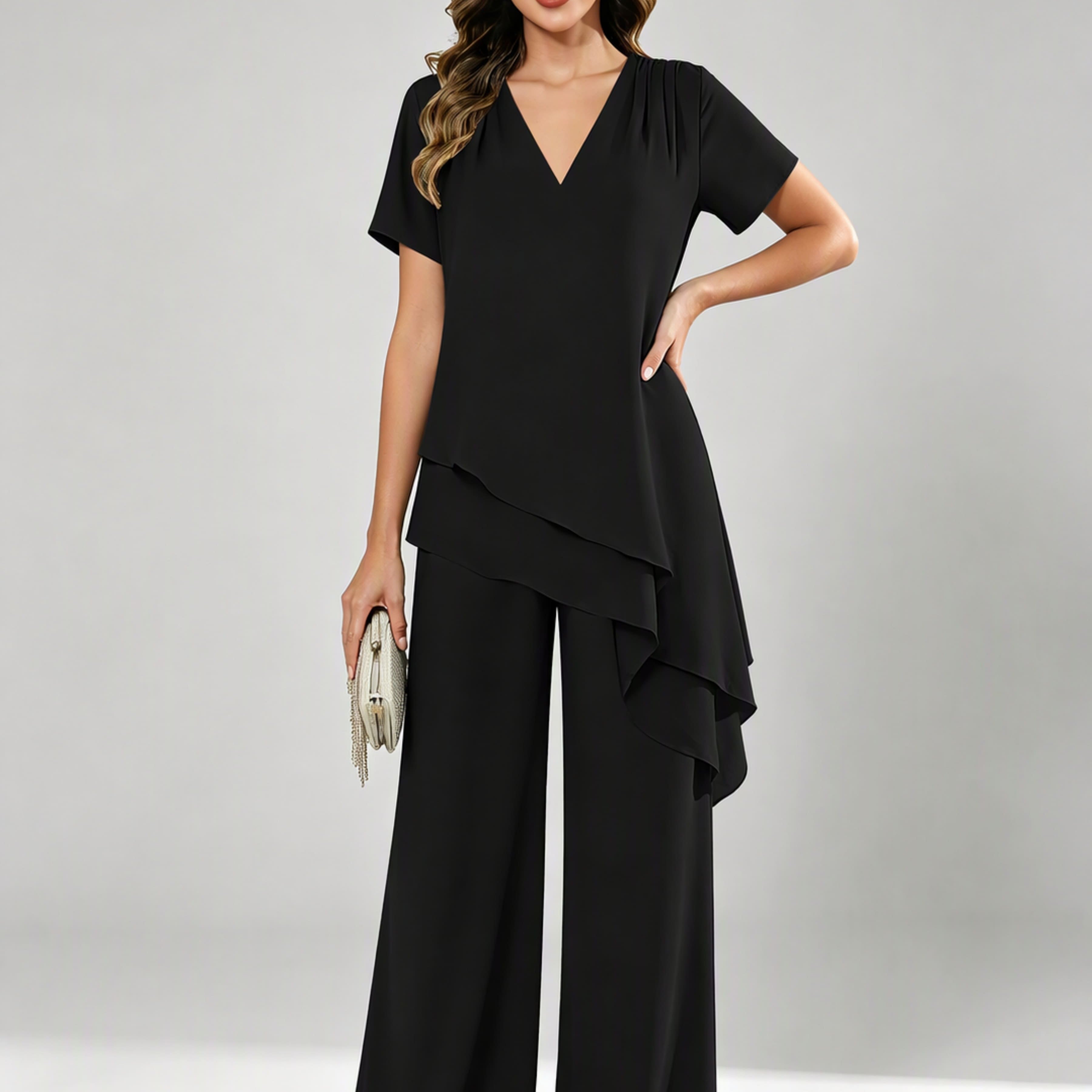 Chiffon 2 Pieces Dressy Mother of The Birde Pant Suits