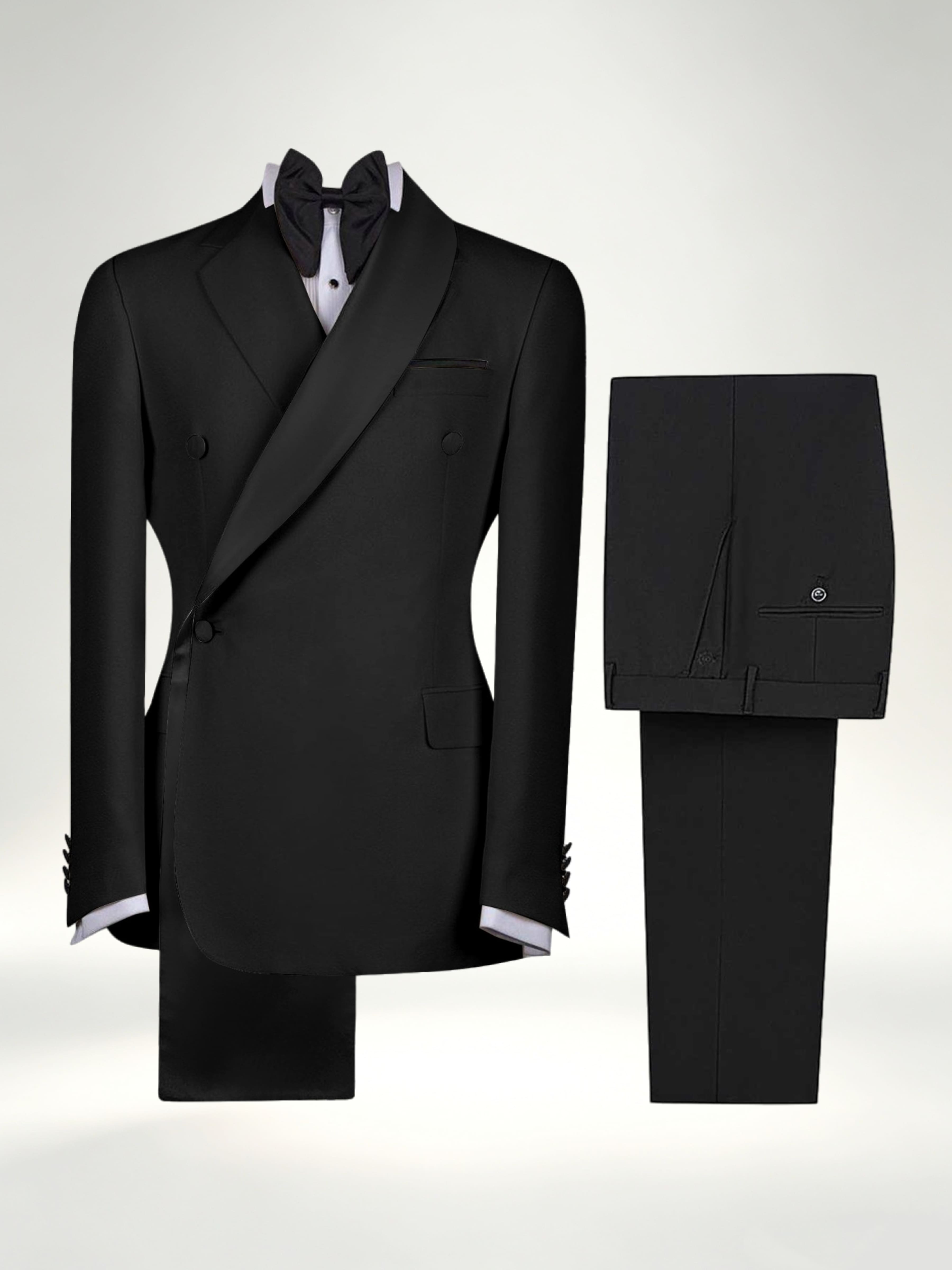 Refined Trim Detail Men's 2 Pieces Shawl Lapel Suit for Elegant Occasions