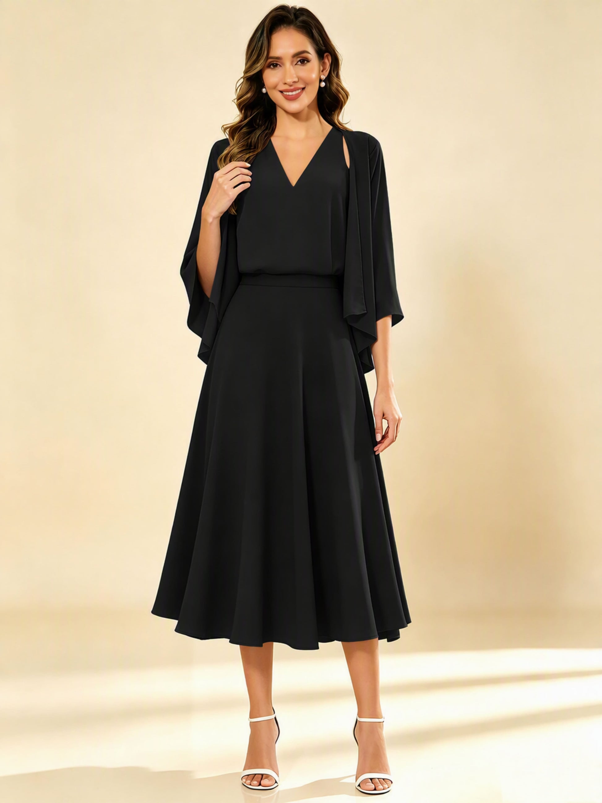 A-Line Chiffon 3 Pieces Dressy Mother of The Bride Dresses