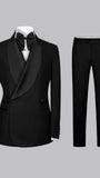 Men's Shawl Lapel 2 Pieces Wrap Slim Fit Suit for Wedding