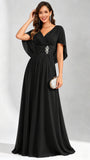 Long Chiffon Dressy Mother of The Bride Dresses with Cape