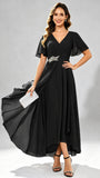 Chiffon High Low Tiered Mother of The Bride Dresses for Wedding