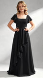 A-Line Square Neck Ruffle Junior Bridesmaid Dresses
