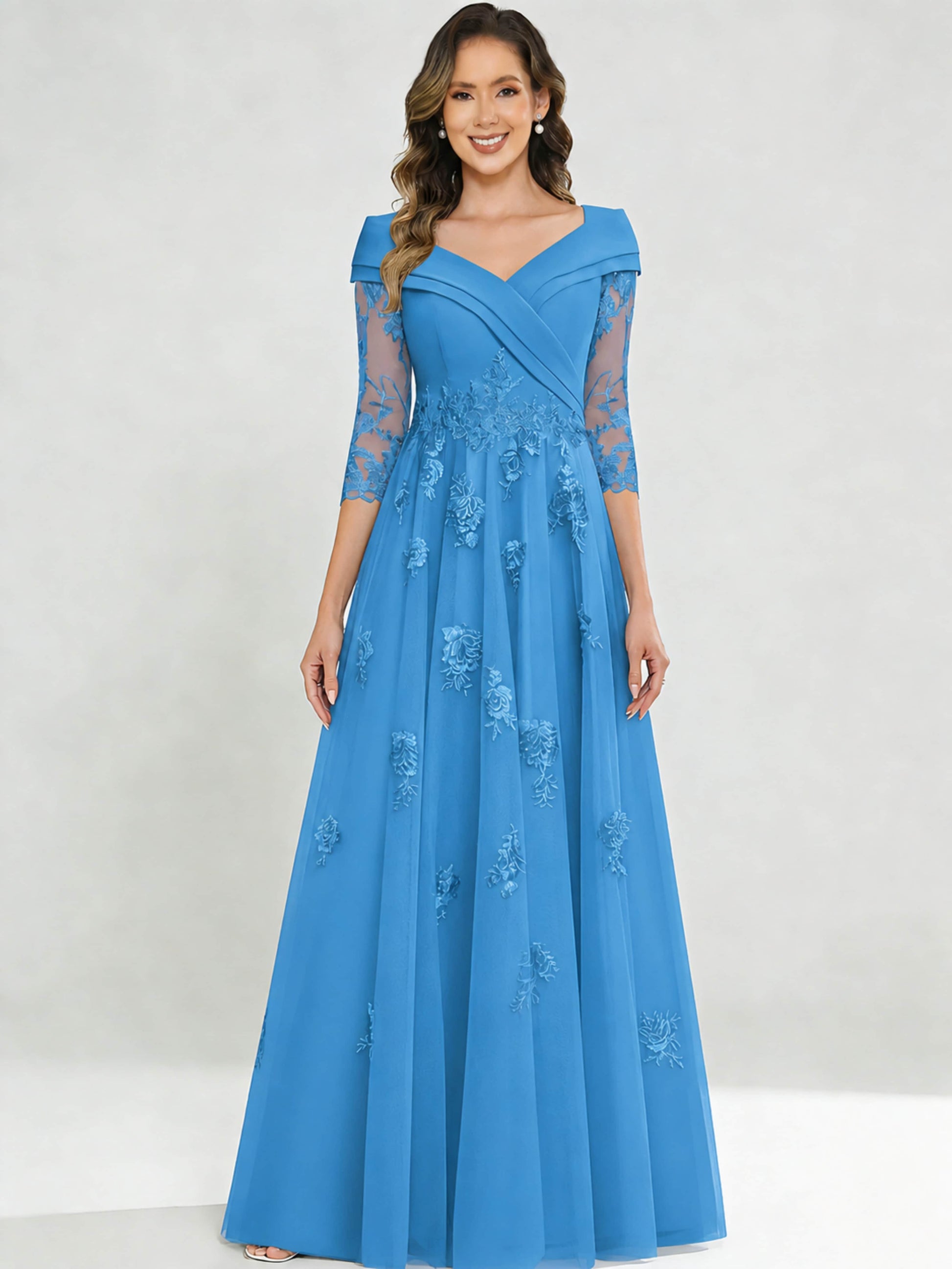 Tulle Chiffon Dressy Mother of The Bride Dresses for Women