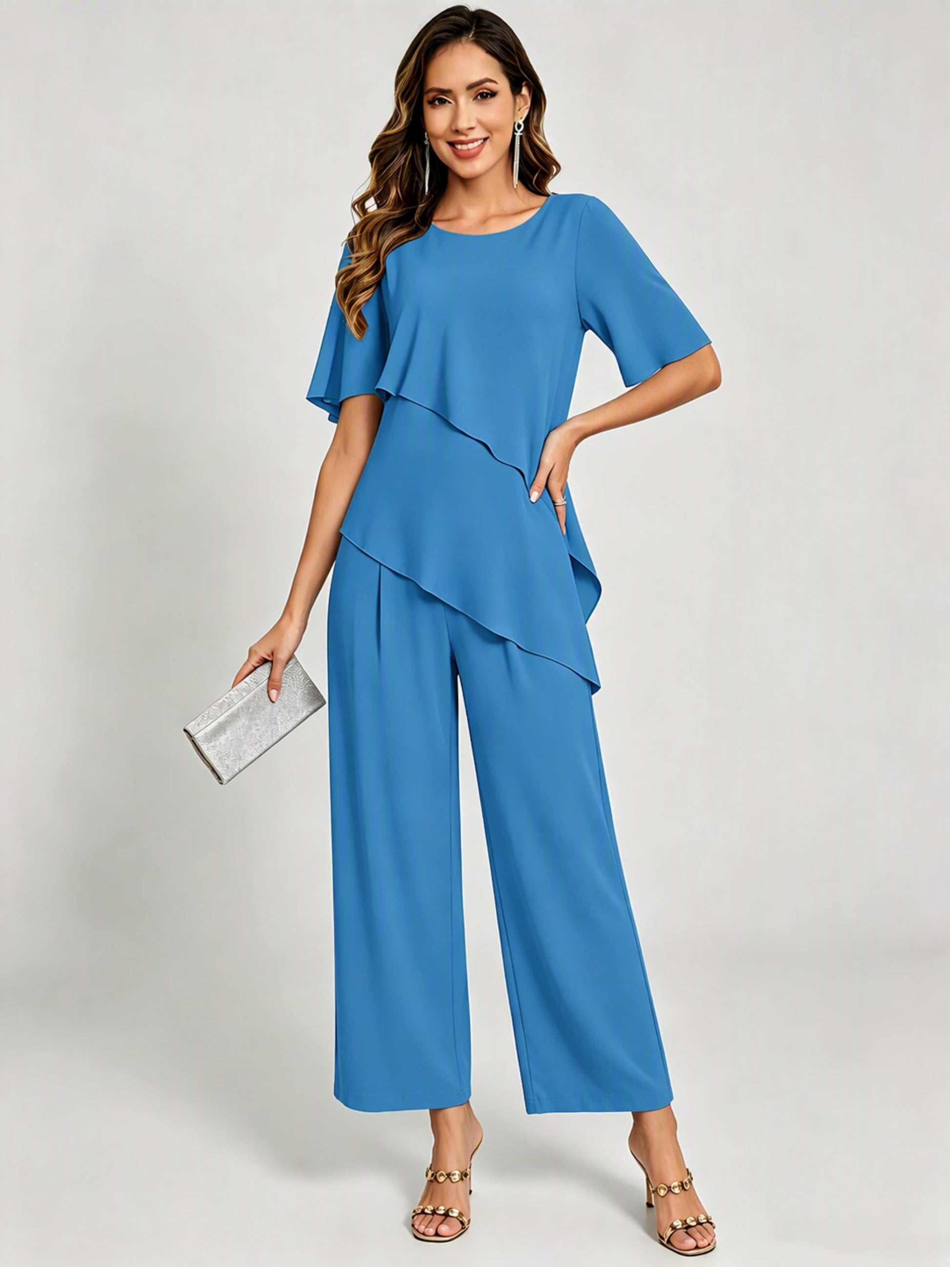 2 Pieces Mother of The Bride Pant Suits for Women Wedding