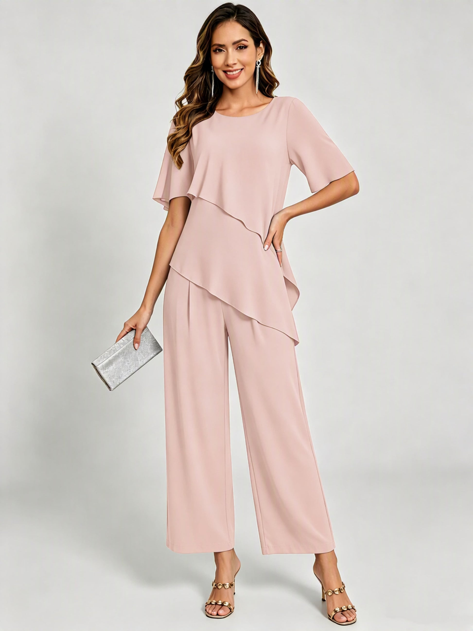 2 Pieces Mother of The Bride Pant Suits for Women Wedding