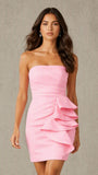 Satin Ruffle Bodycon Homecoming Dress Short Prom Gown