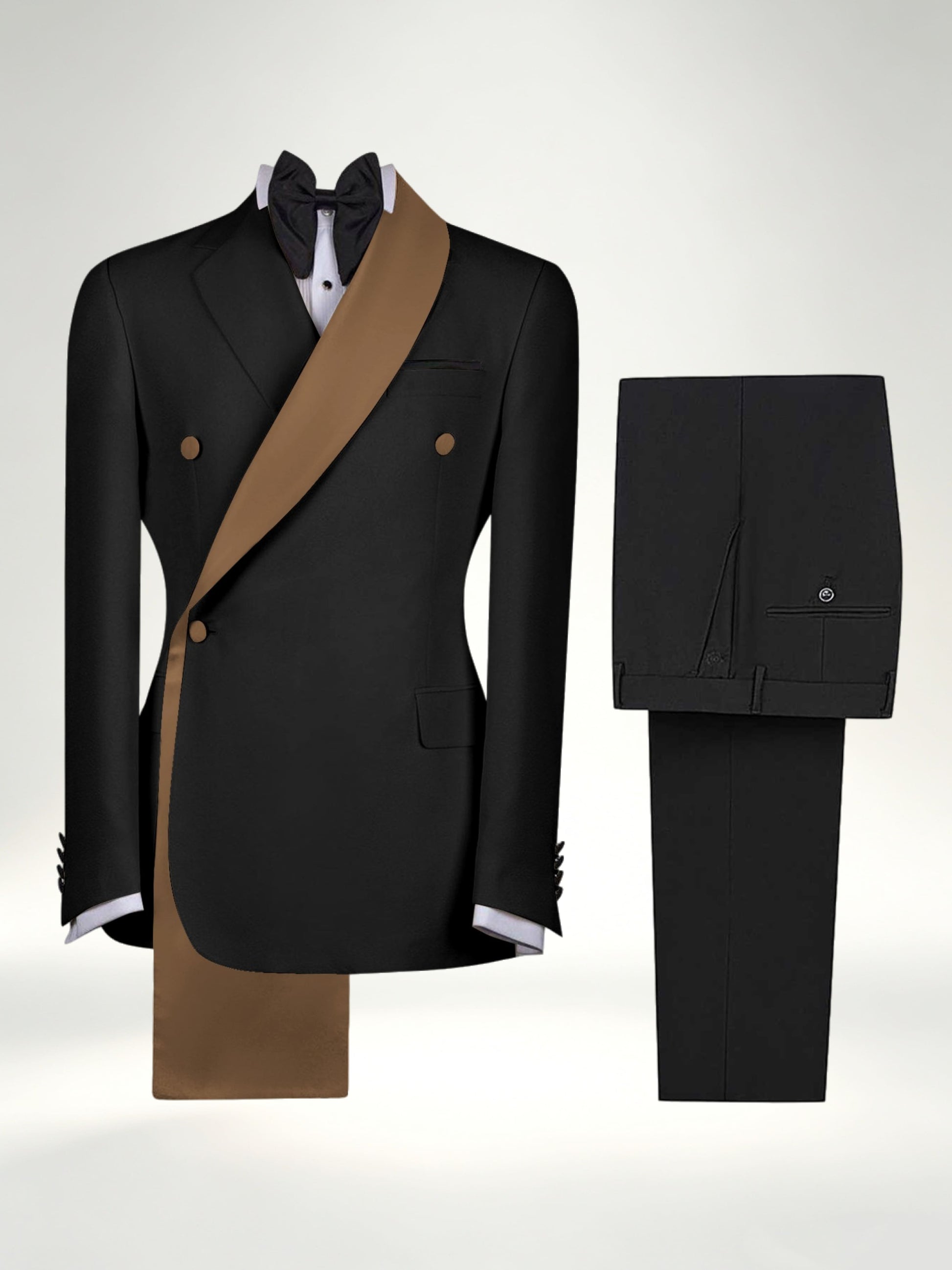 Refined Trim Detail Men's 2 Pieces Shawl Lapel Suit for Elegant Occasions