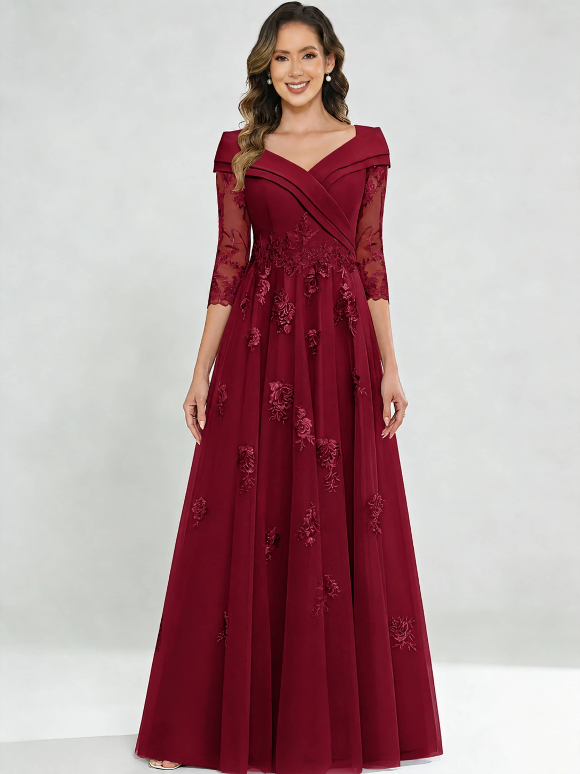 Tulle Chiffon Dressy Mother of The Bride Dresses for Women