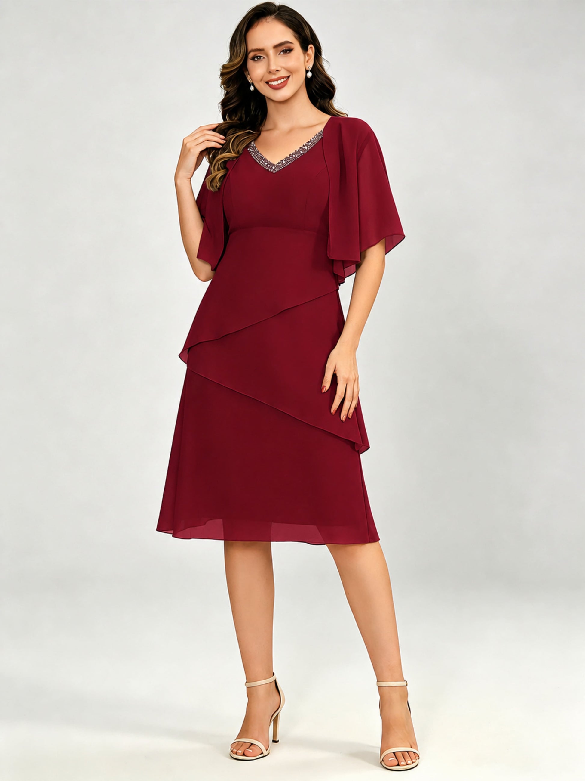 Tiered 2 Pieces Mother of The Bride Dresses with Jacket