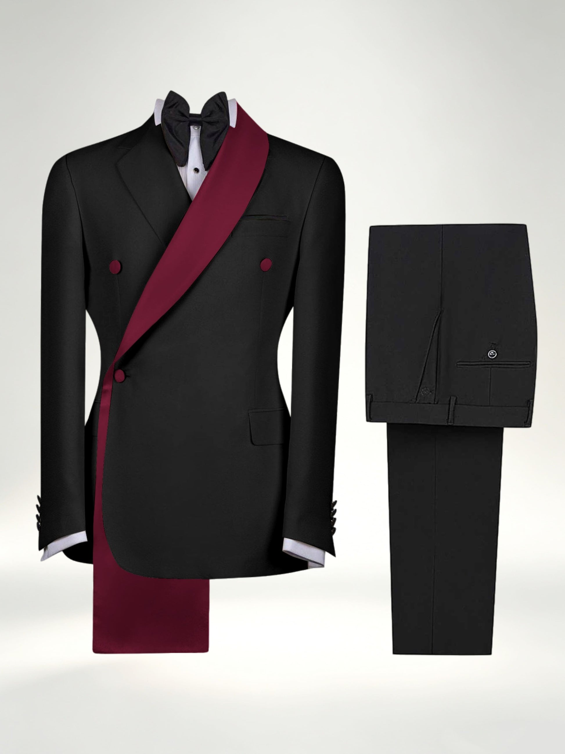 Refined Trim Detail Men's 2 Pieces Shawl Lapel Suit for Elegant Occasions