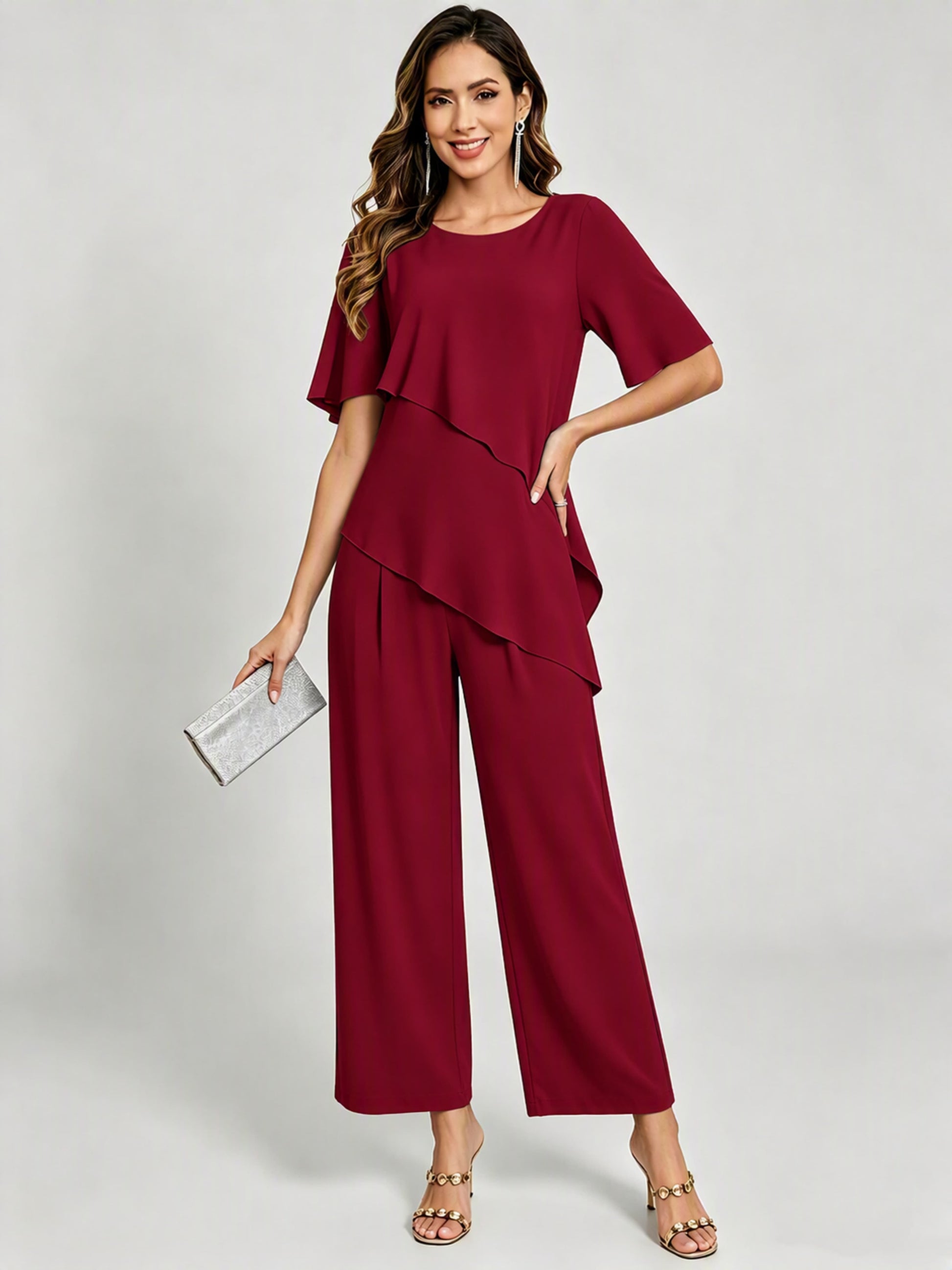 2 Pieces Mother of The Bride Pant Suits for Women Wedding