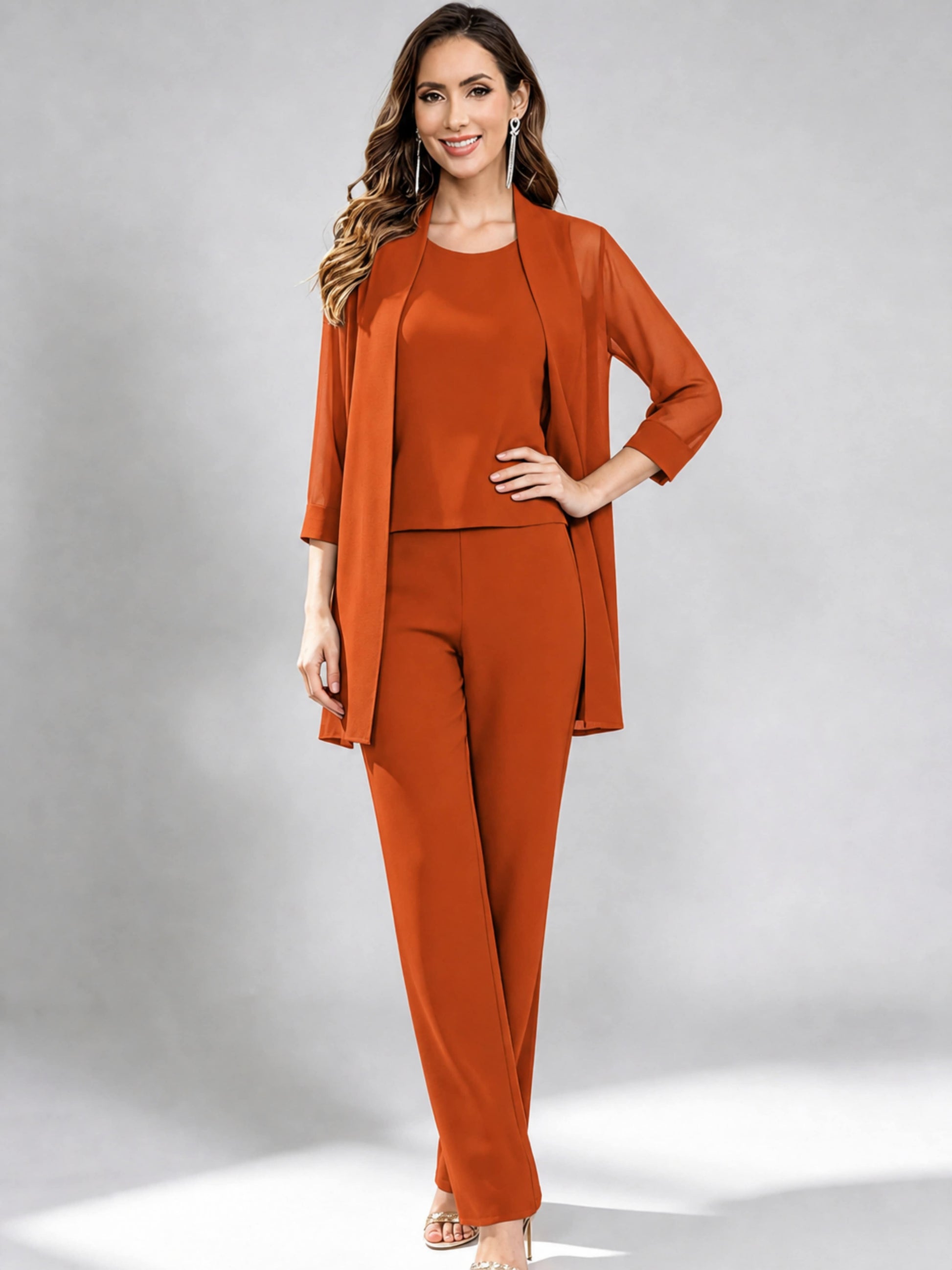 3 Pieces Mother of The Bride Pantsuits Formal Dressy Outfit