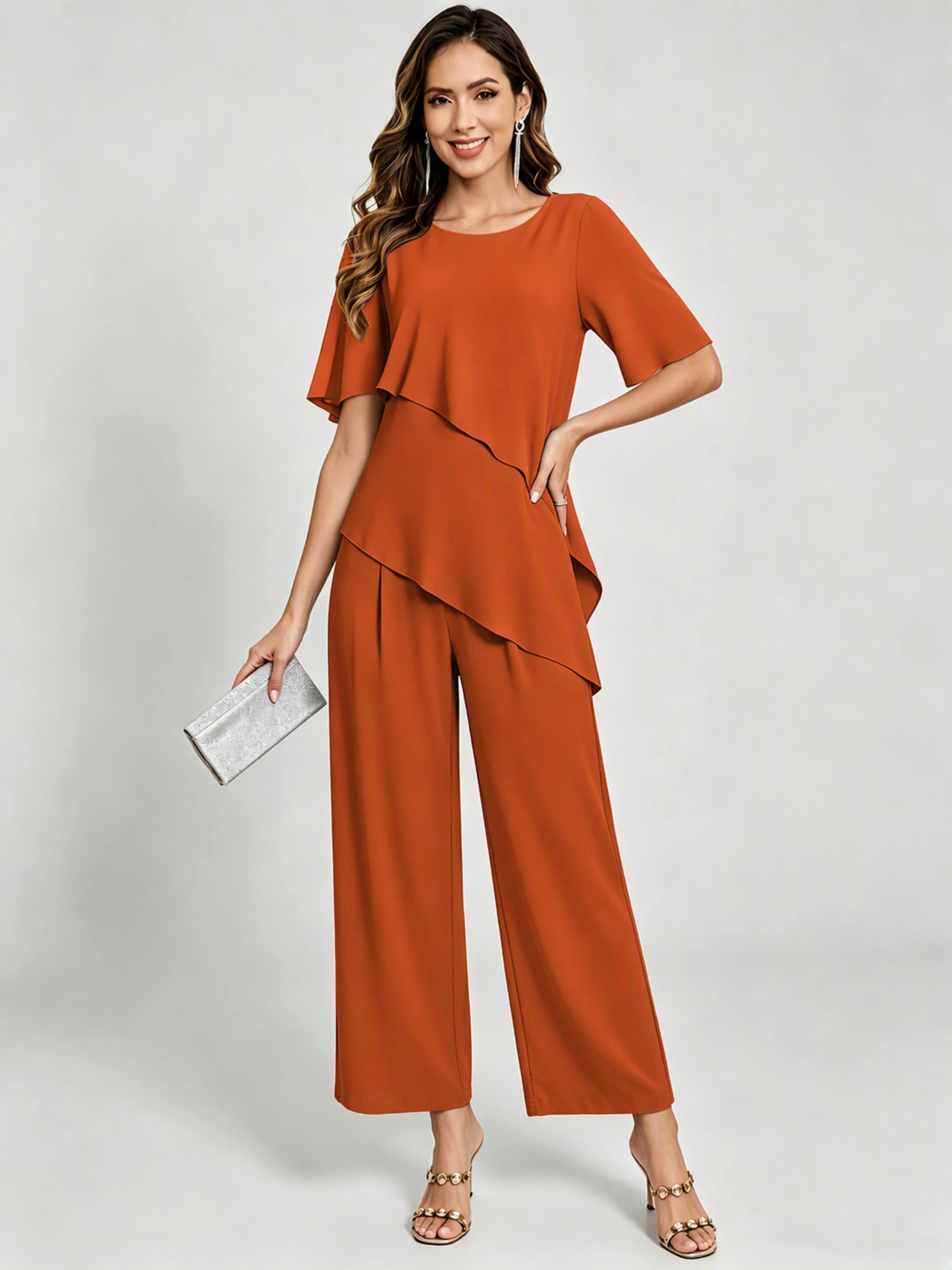 2 Pieces Mother of The Bride Pant Suits for Women Wedding